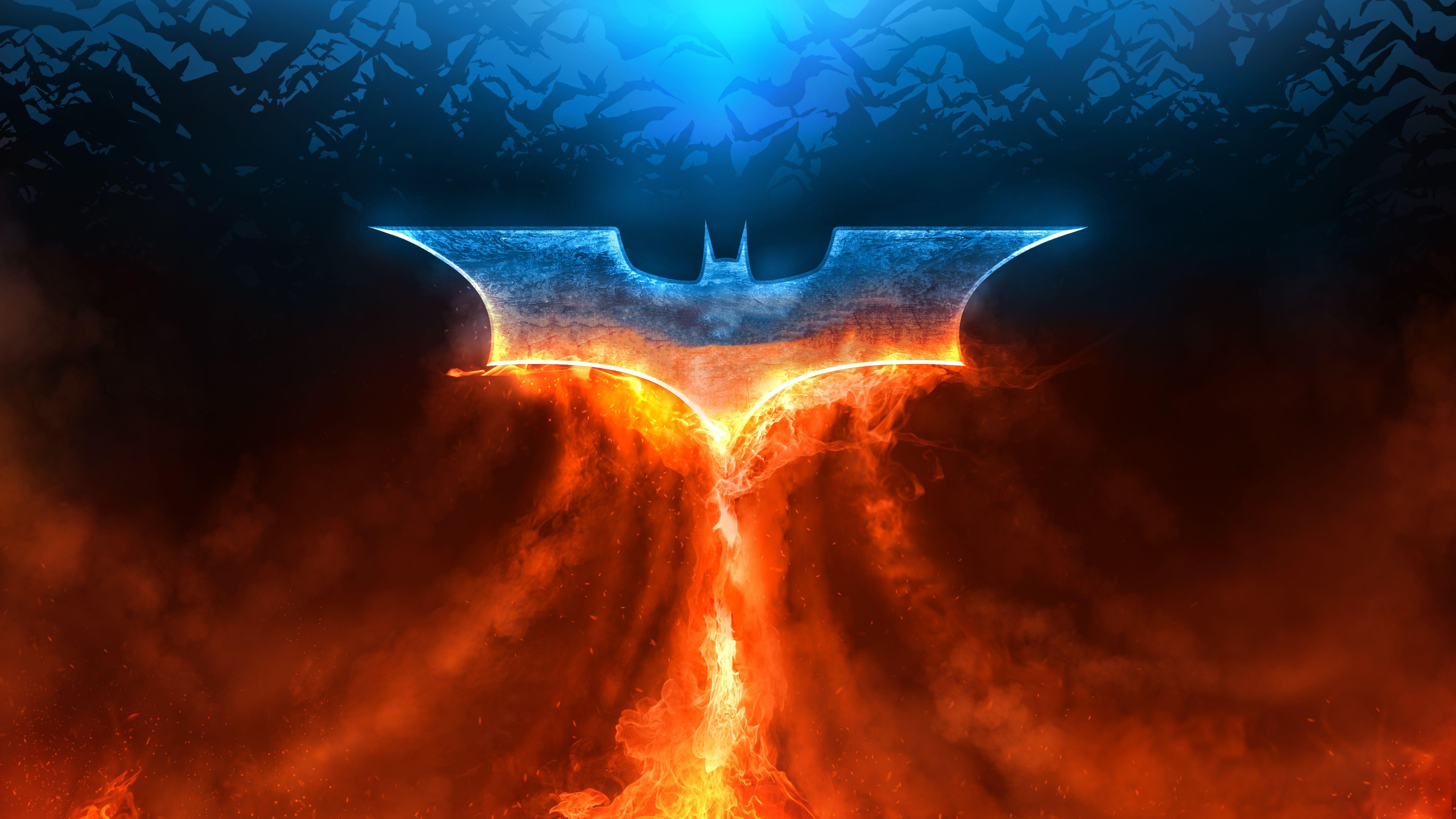 6000x3375 Batman Fire Rise Logo, HD Superheroes, 4k Wallpaper, Image