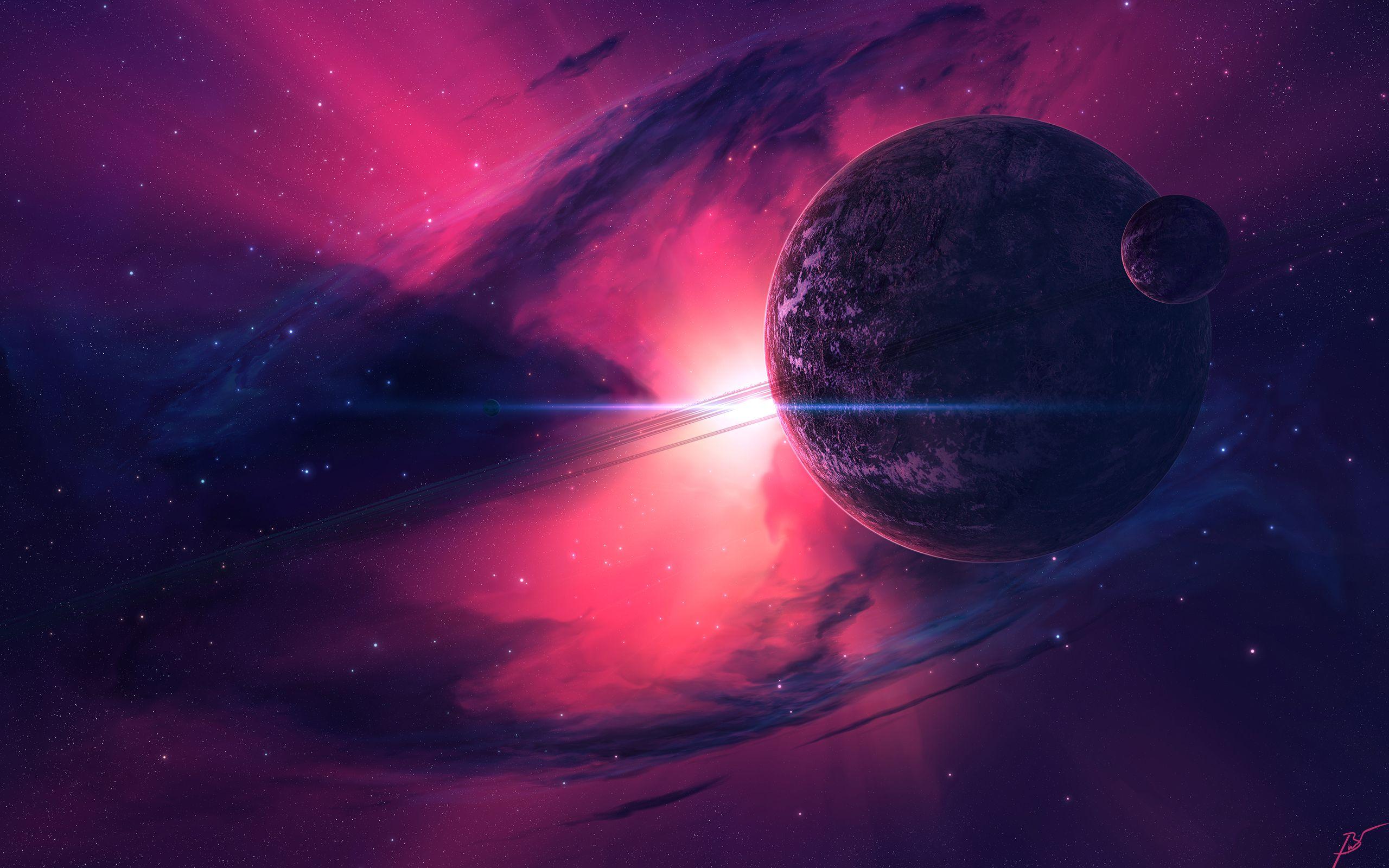 2560x1600 Nebula Pink Planets, HD Artist, 4k Wallpaper, Image