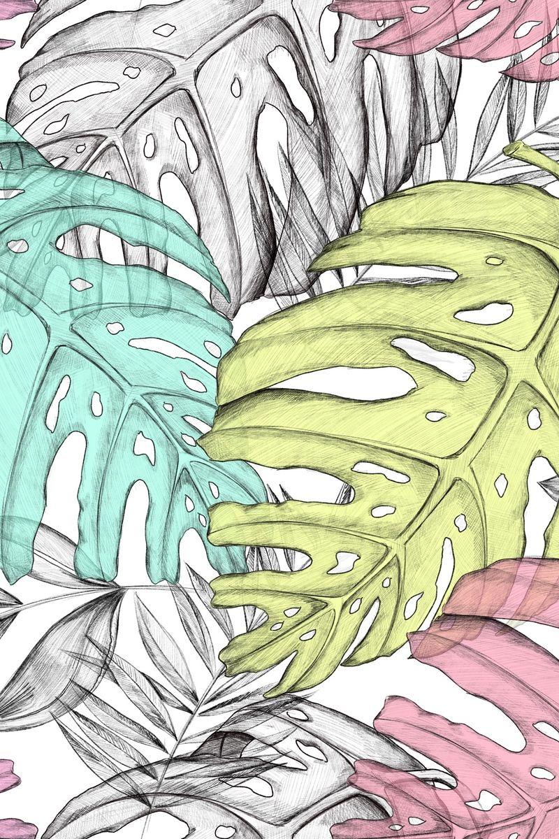 800x1200 Download wallpaper 800x1200 monstera, leaves, art iphone 4s