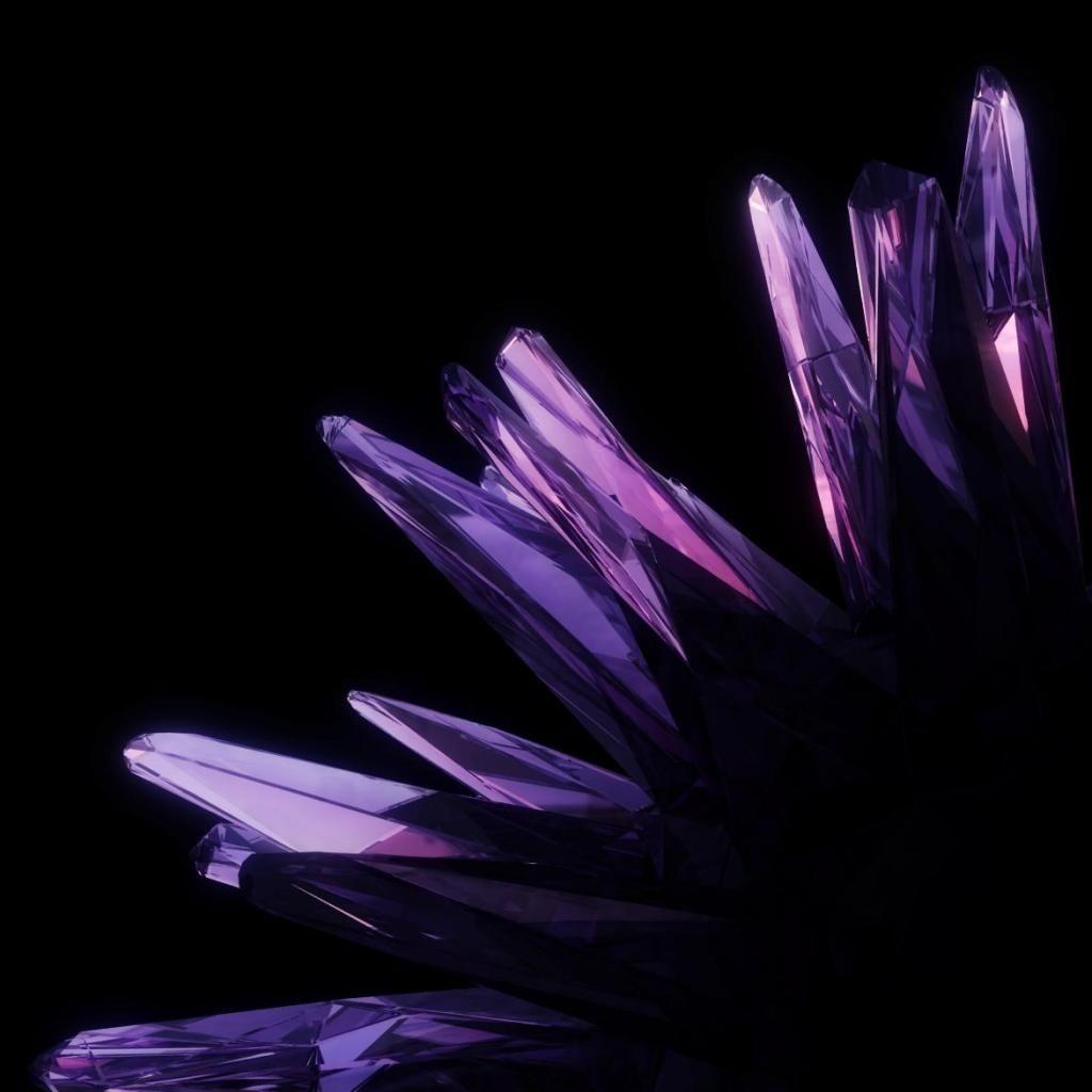 1024x1024 Purple Crystals Hình nền iPad - Pha lê đen và tím