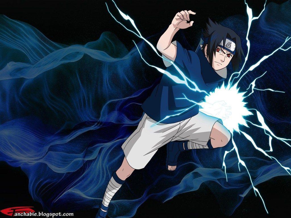 1024x768 Sasuke Uchiha Chidori Nagashi Wallpaper
