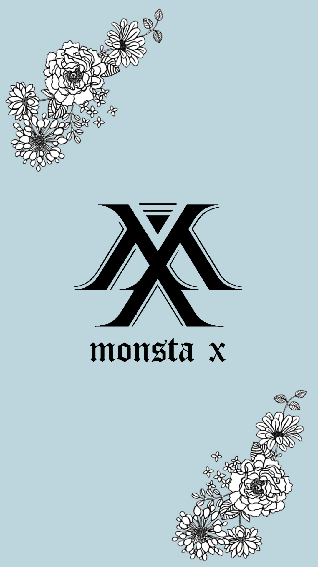 1080x1920 Hi, Hello, 안녕 flower kpop logos, pt.1 BTS, GOT MONSTA X