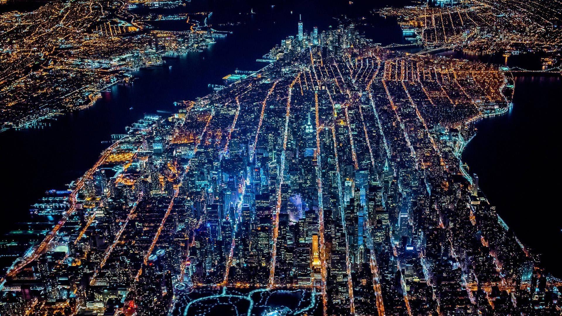 1920x1080 cityscape street light manhattan new york city night eagle