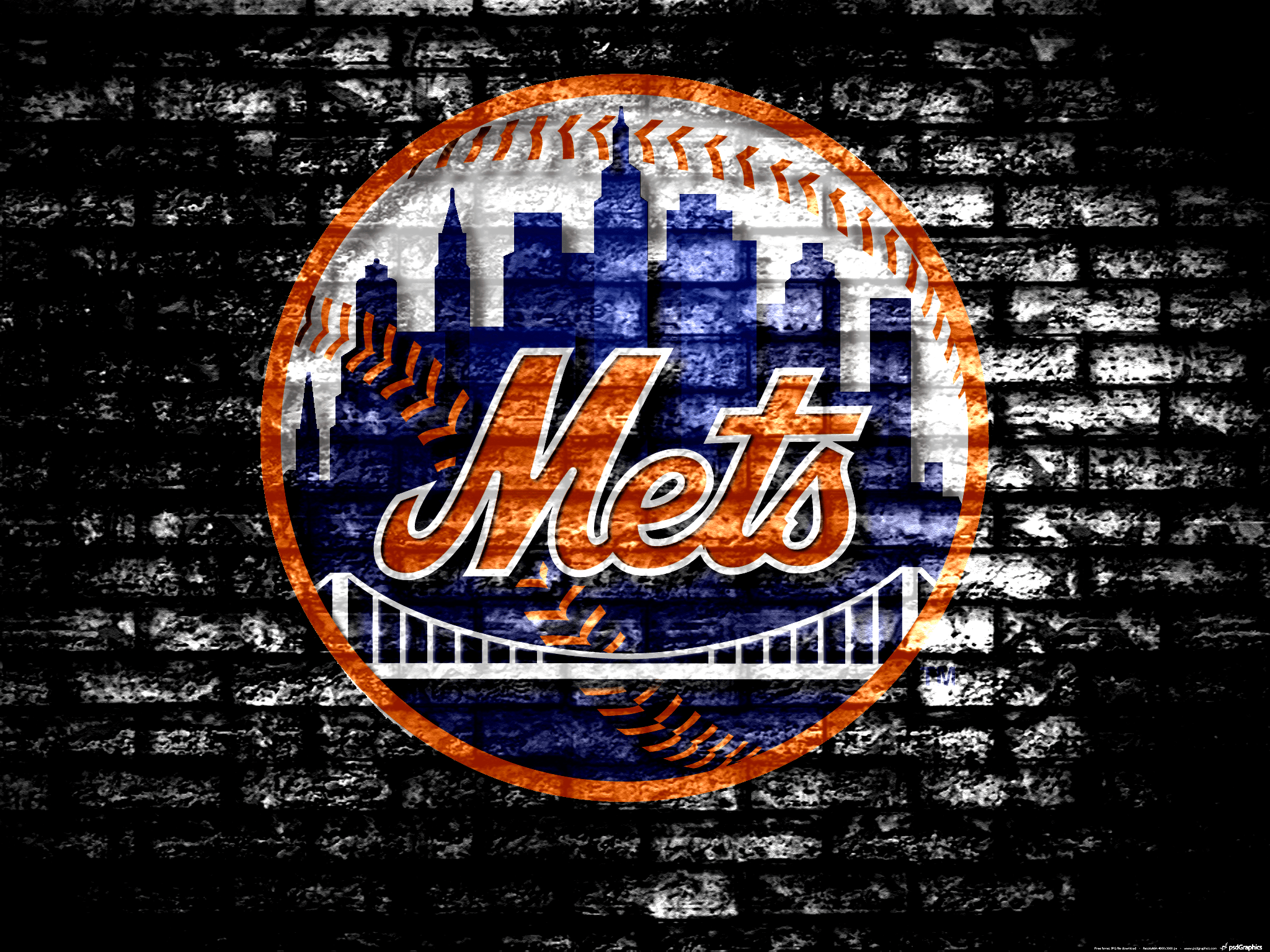 Download wallpapers New York Mets flag, MLB, blue orange metal background,  american baseball team, New York Mets logo, USA, baseball, New York Mets,  golden logo, NY Mets for desktop free. Pictures for