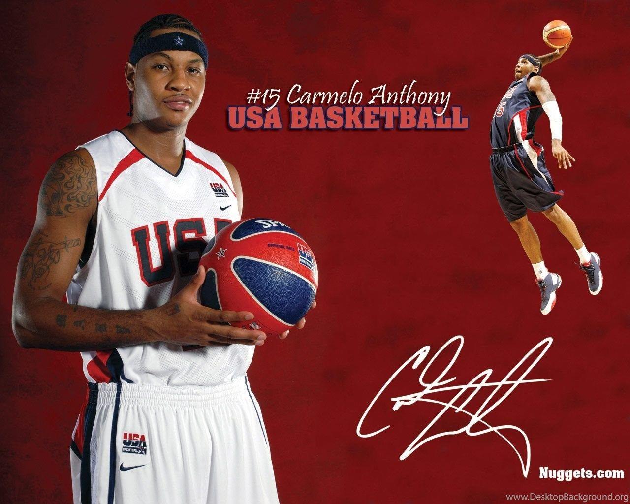1280x1024 Carmelo Anthony USA Team Wallpaper Desktop Background