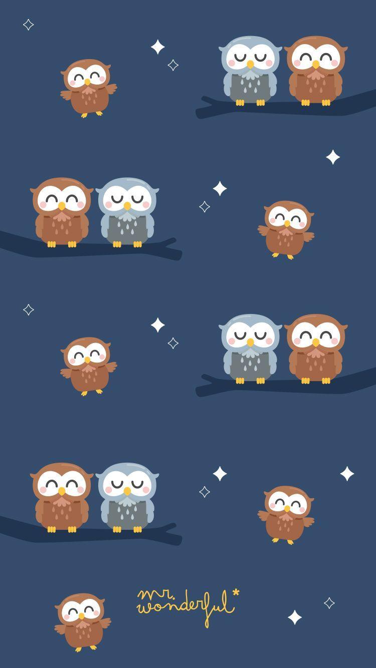 750x1334 Corujas Mr Wonderful Padrao #mrwonderful #wallpaper