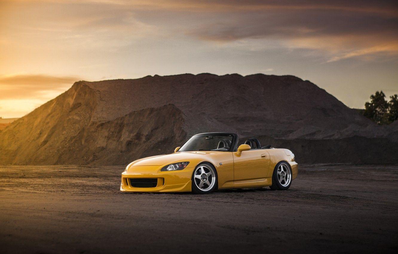 1332x850 Wallpaper yellow, tuning, Honda, Honda, yellow, tuning