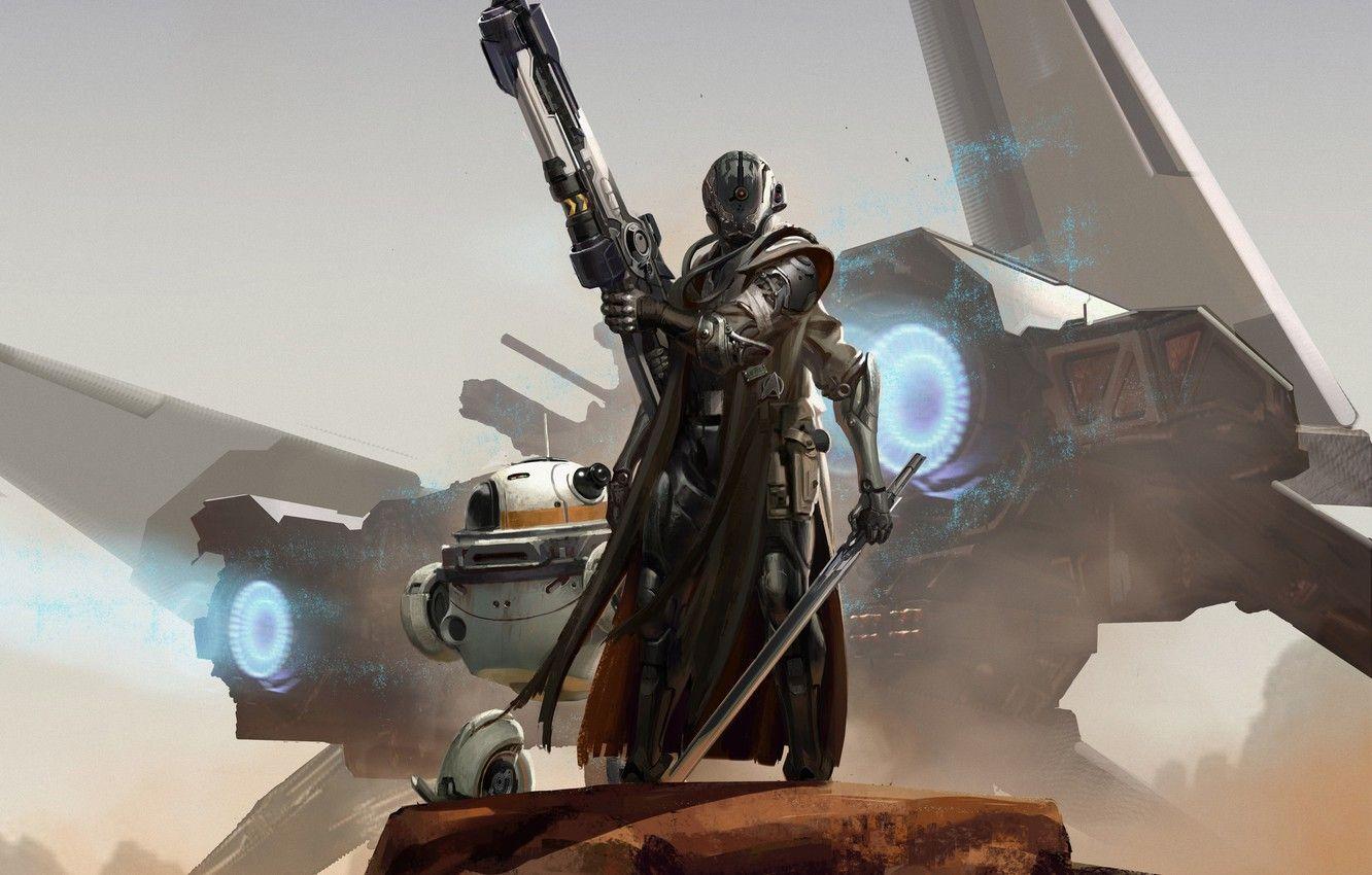 1332x850 Wallpaper Weapons, Fiction, Ship, Robot, Armor, Sci Fi