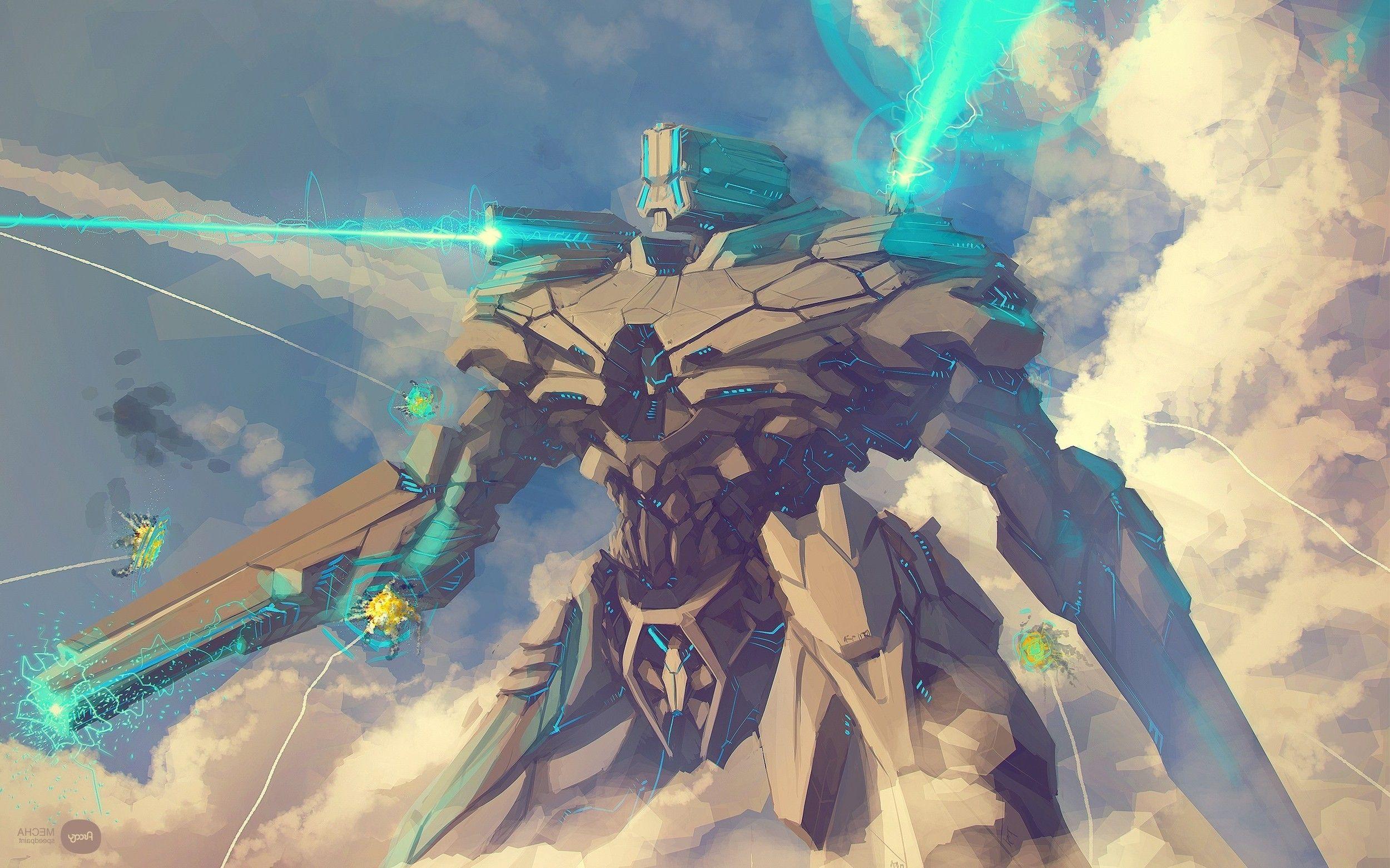 2500x1562 fantasy art robot futuristic science fiction laser