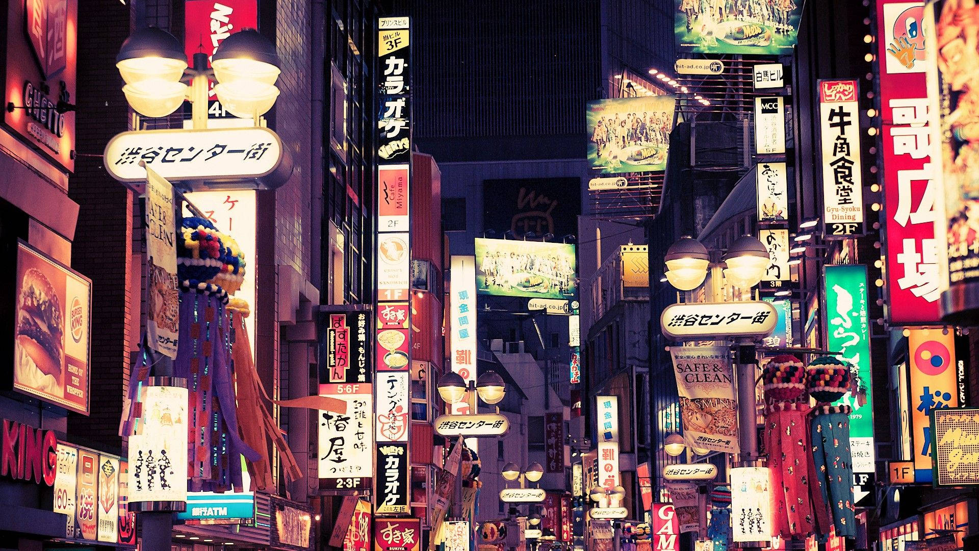 1920x1080 Tokyo Street Signboards Wallpaper