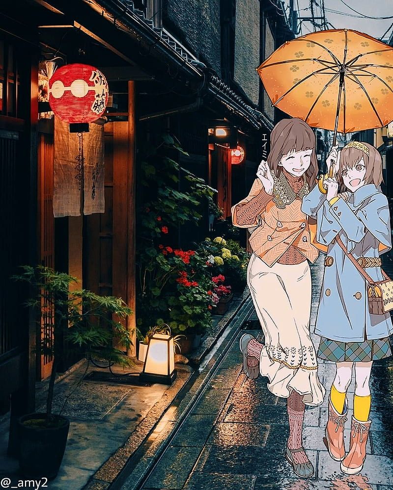 800x999 Rainy day, anime, edit, japan, japan