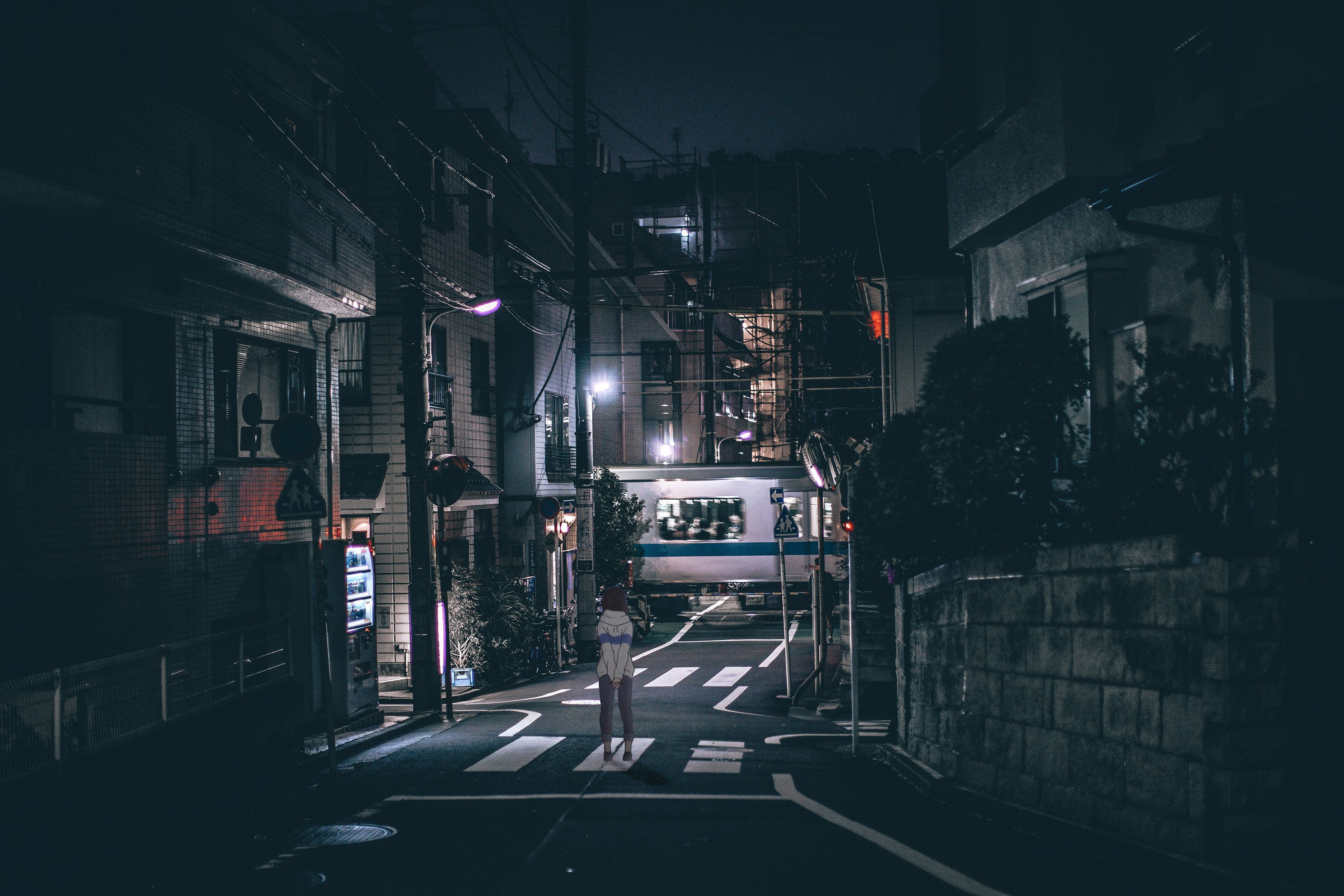 3550x2367 Anime Street 4k Wallpaper