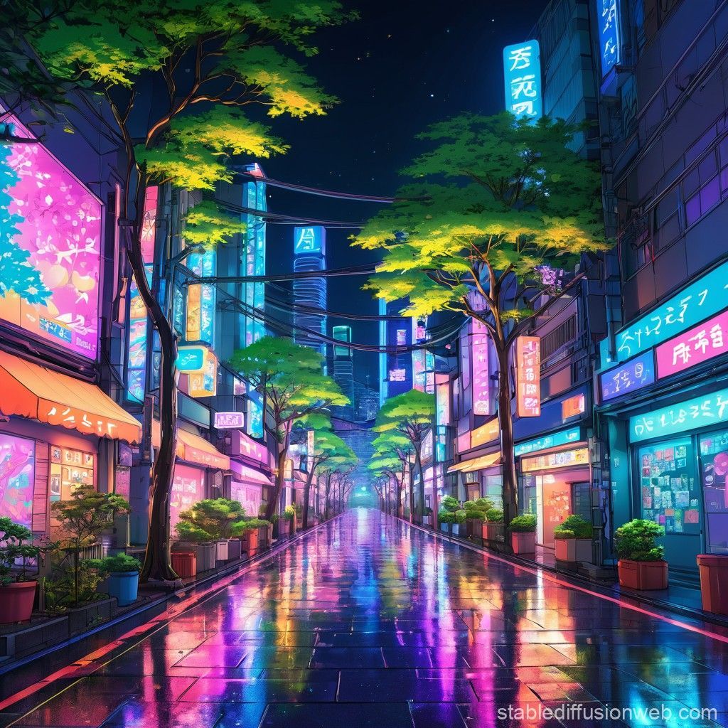 1024x1024 anime style neon tokyo sunny clear