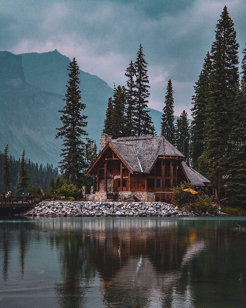 800x1000 House, lake, harmony, silence, trees, forest, nature, HD phone wallpaper