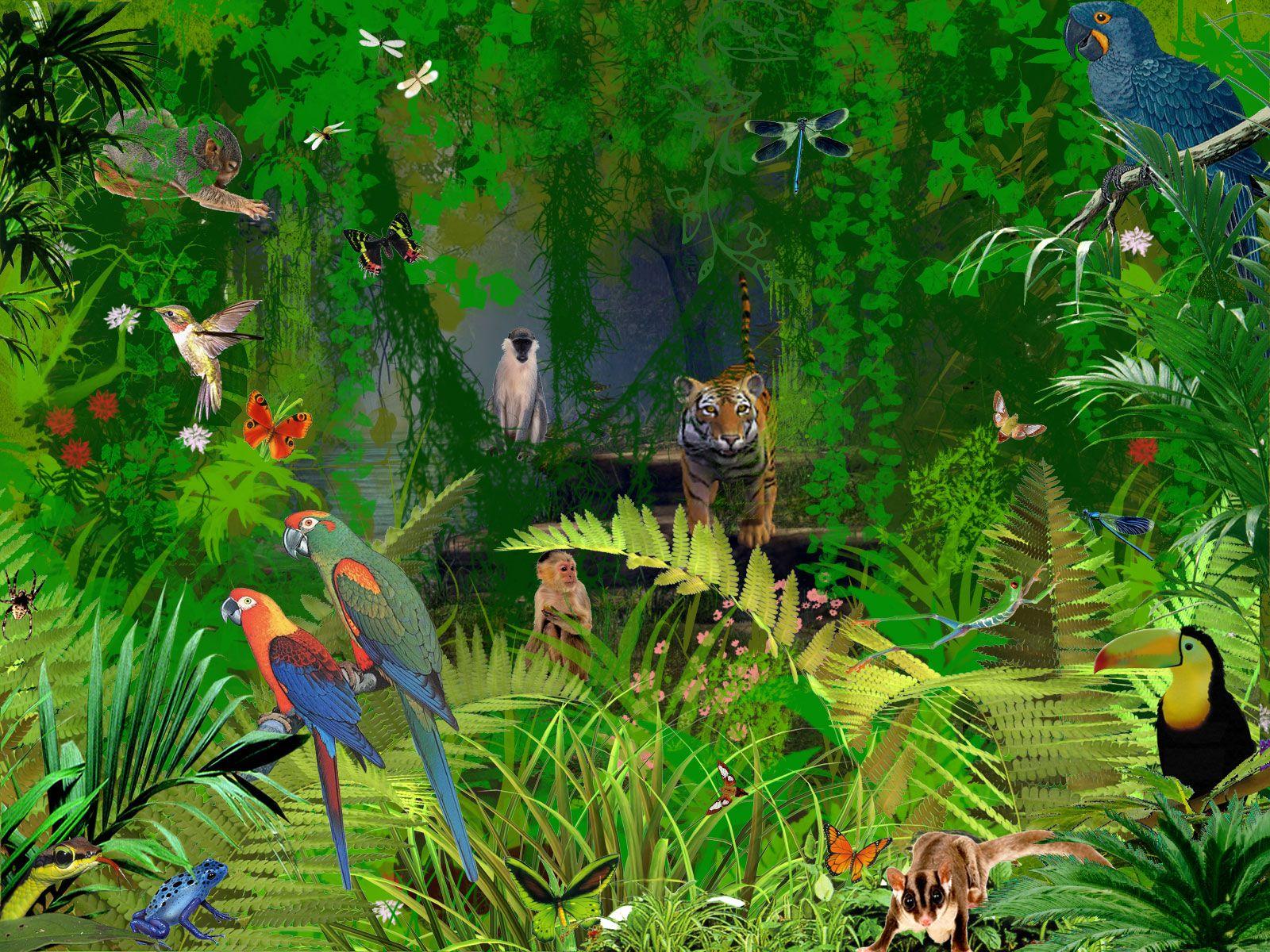 Jungle Animals  Olive  affordable wall mural  Photowall