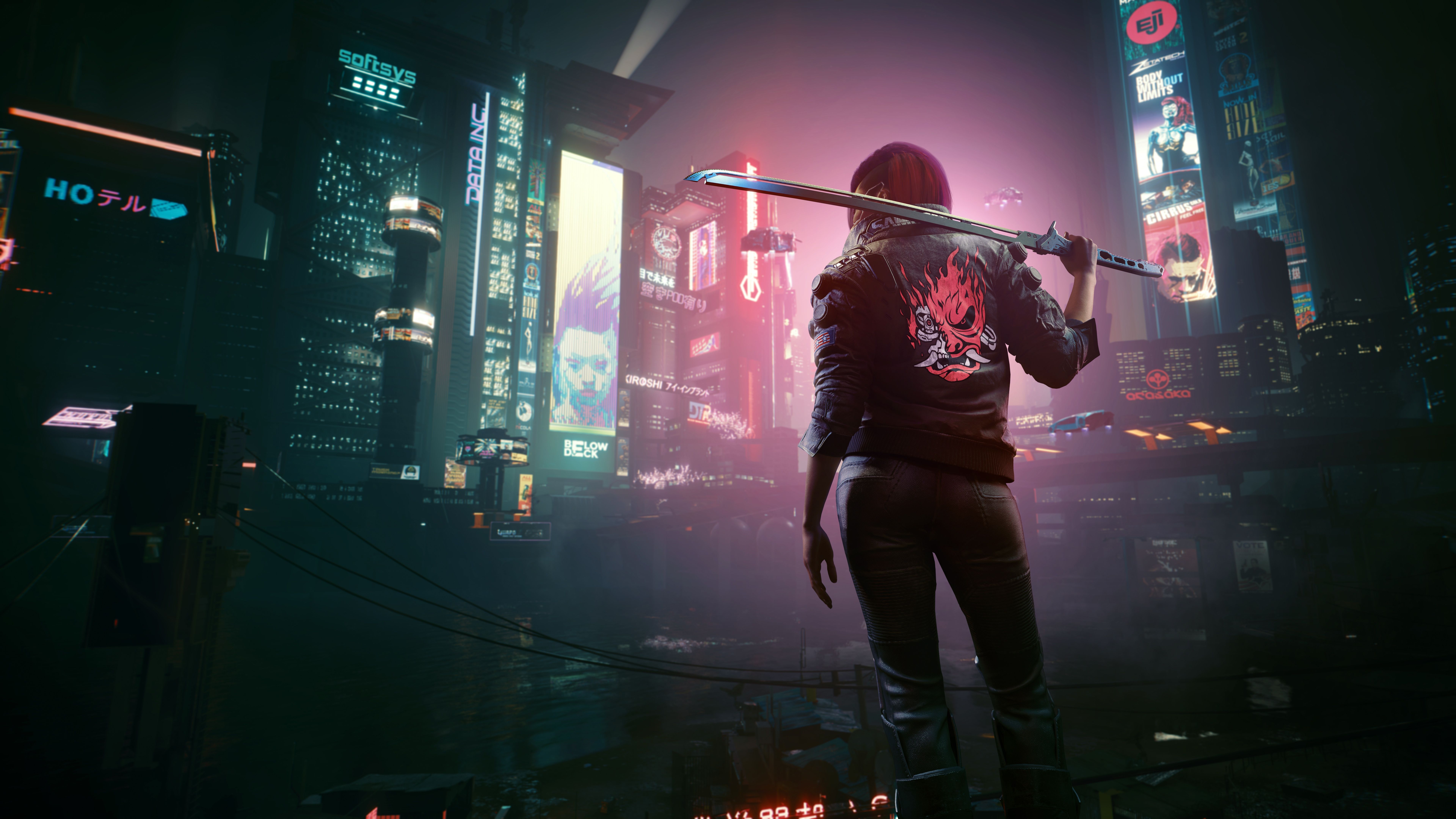 7680x4320 Wallpaper katana, Cyberpunk 2077
