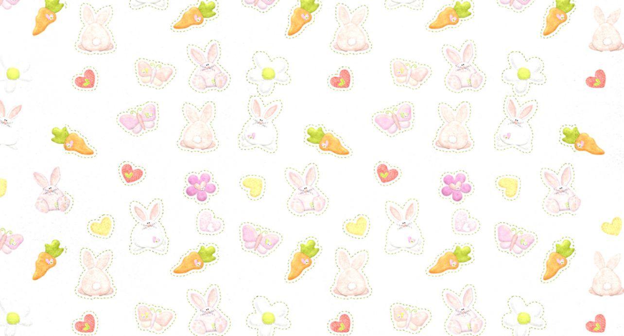 1284x691 White Rabbit And Orange Fruit Wallpaper