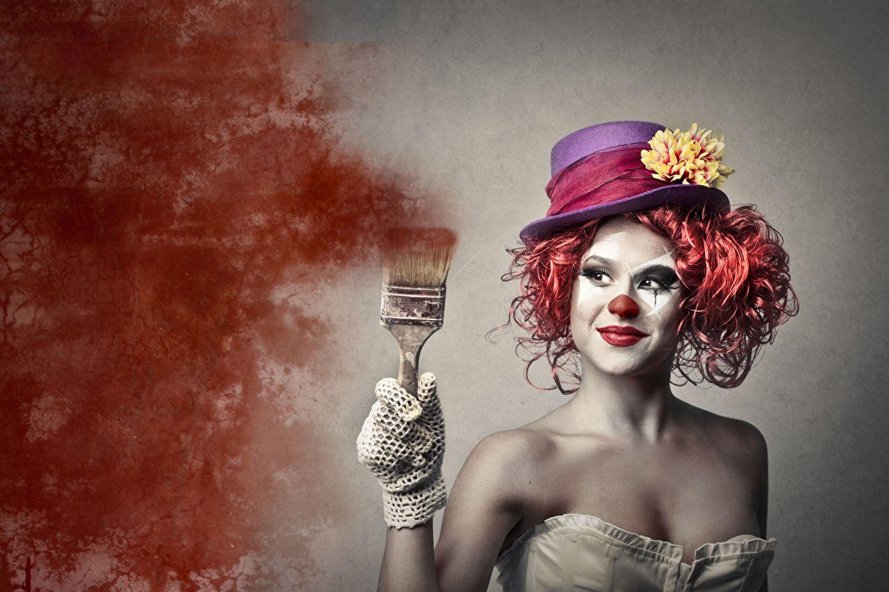 1280x853 Picture Makeup Clown Hat Girls Paintbrush