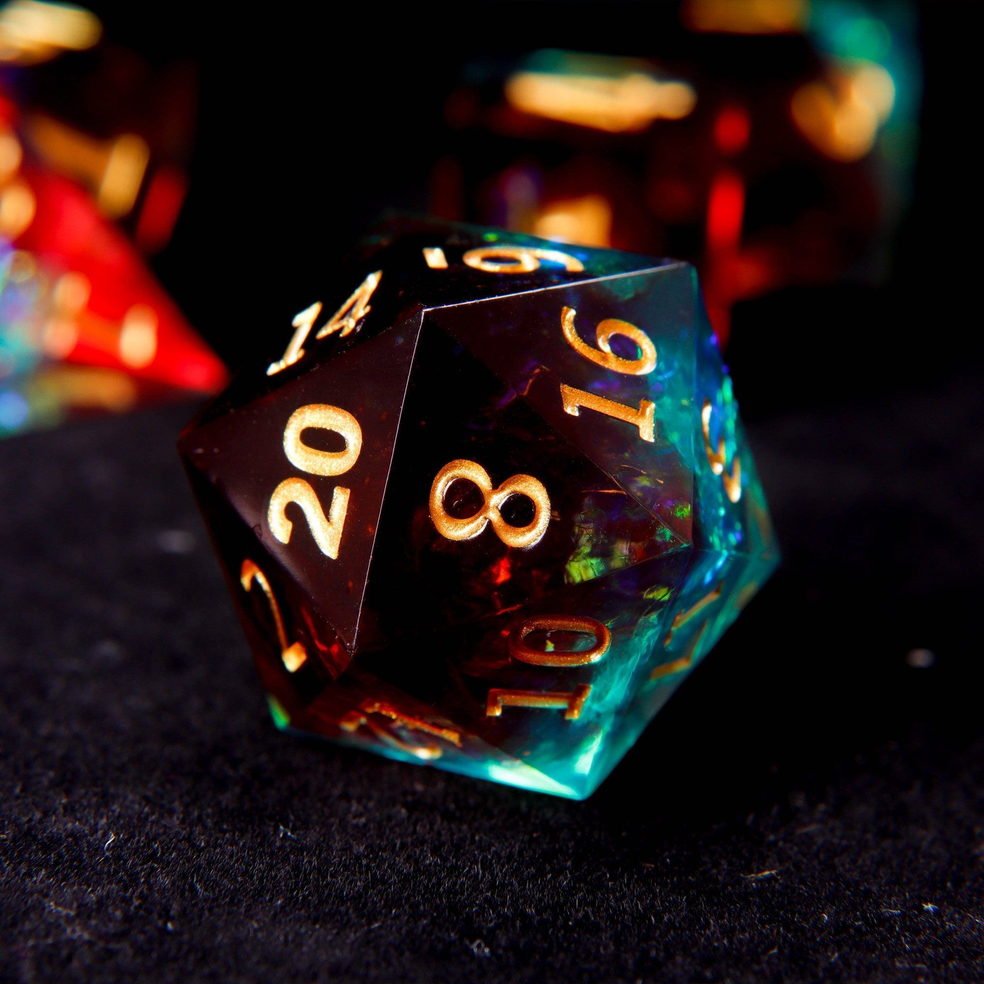 2000x2000 Demon's Blood DND D D20 Dice, Red