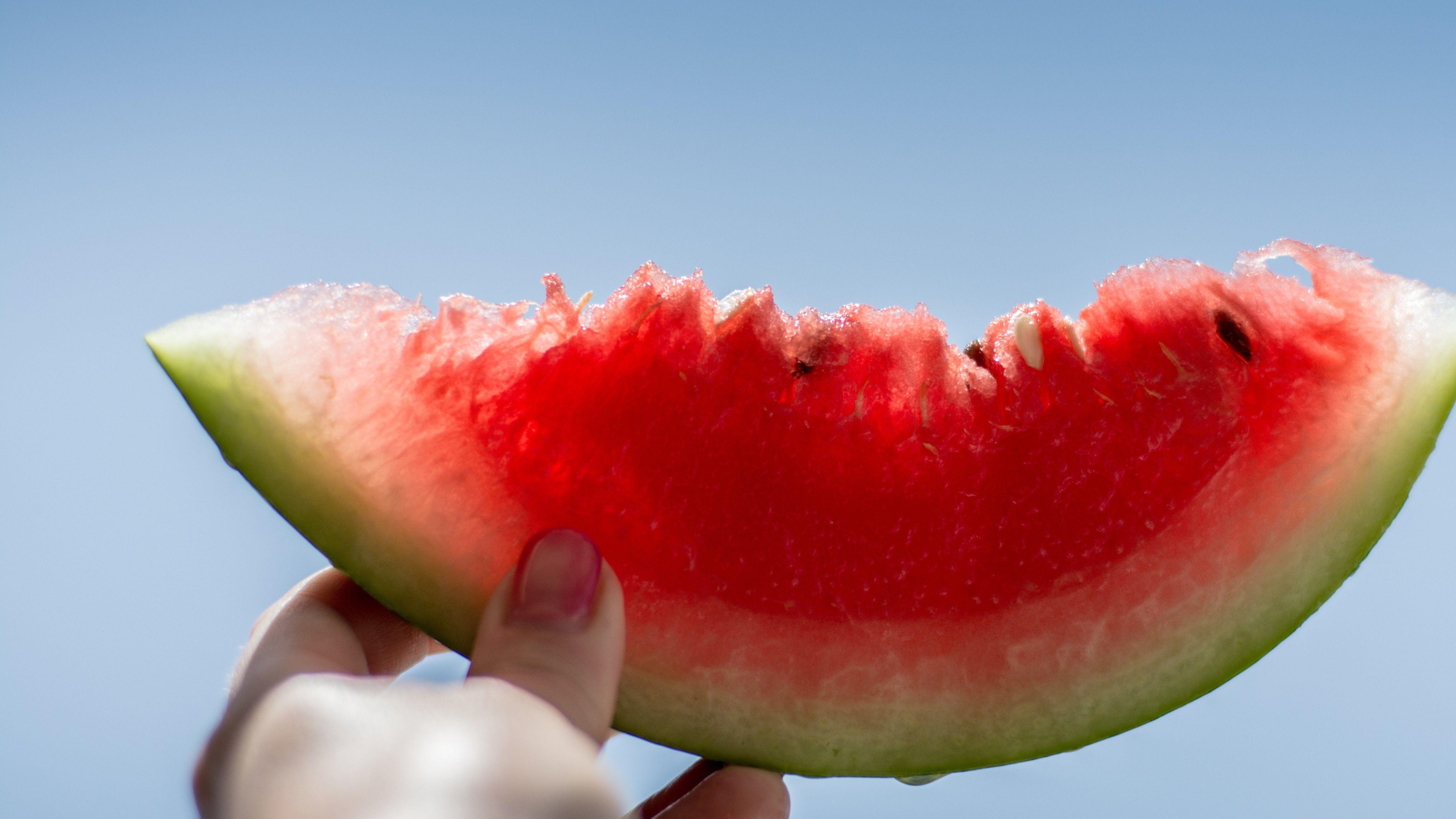 5120x2880 Slice of Watermelon Summer Fruit 5K Wallpaper
