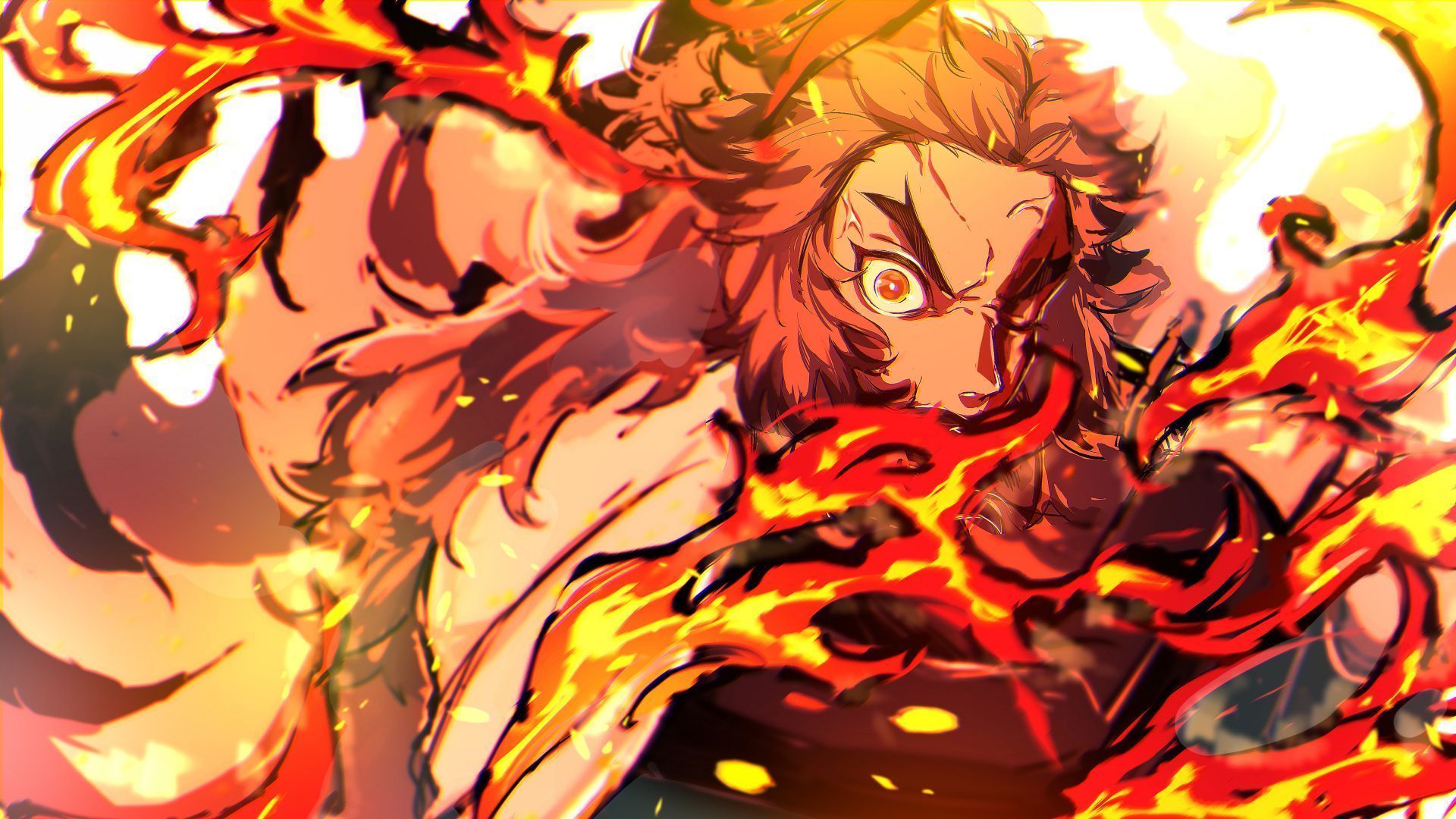 1920x1080 Kyojuro Rengoku. Desktop wallpaper