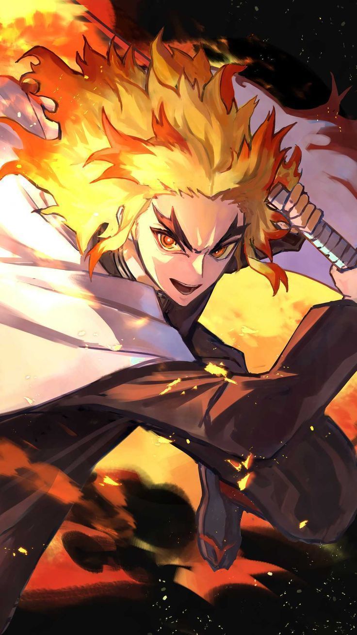 736x1308 Rengoku Wallpaper