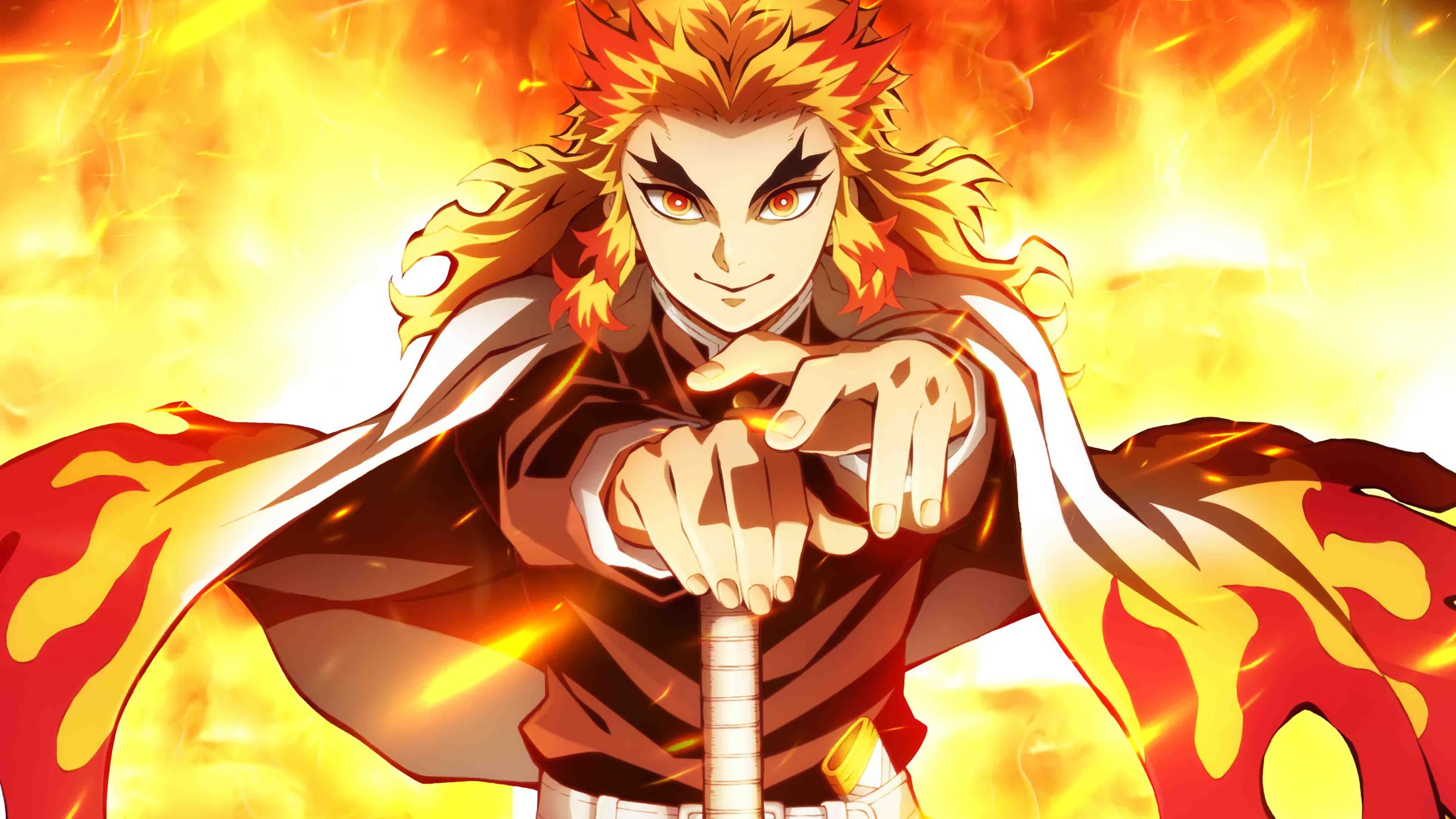 2560x1440 Kyojuro Rengoku HD Demon Slayer Kimetsu