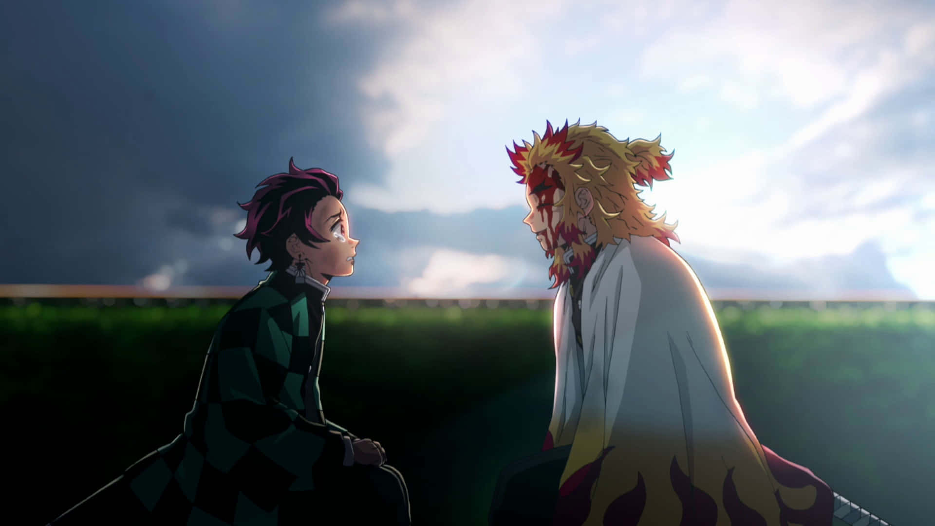 1920x1080 Rengoku And Tanjiro Wallpaper
