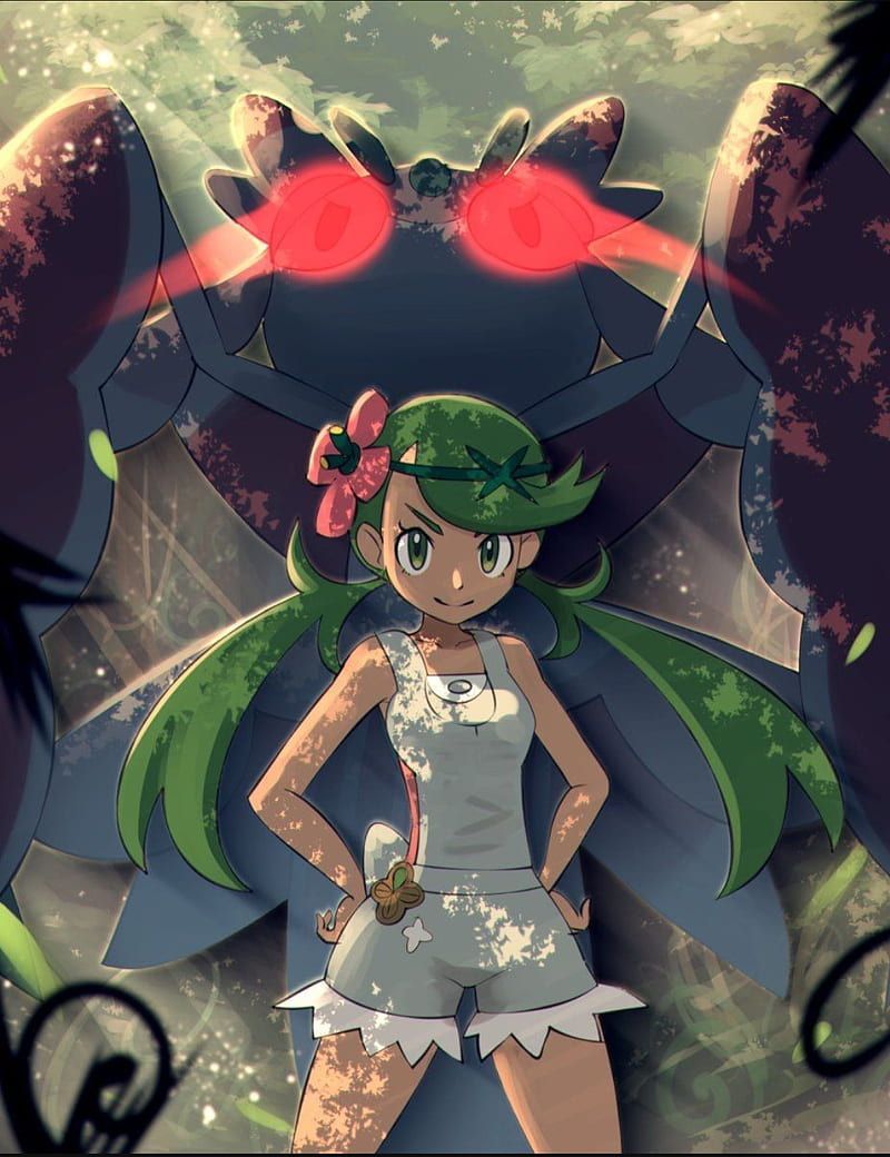 800x1040 Mallow and Lurantis, pokemon, trial captain, HD phone wallpaper