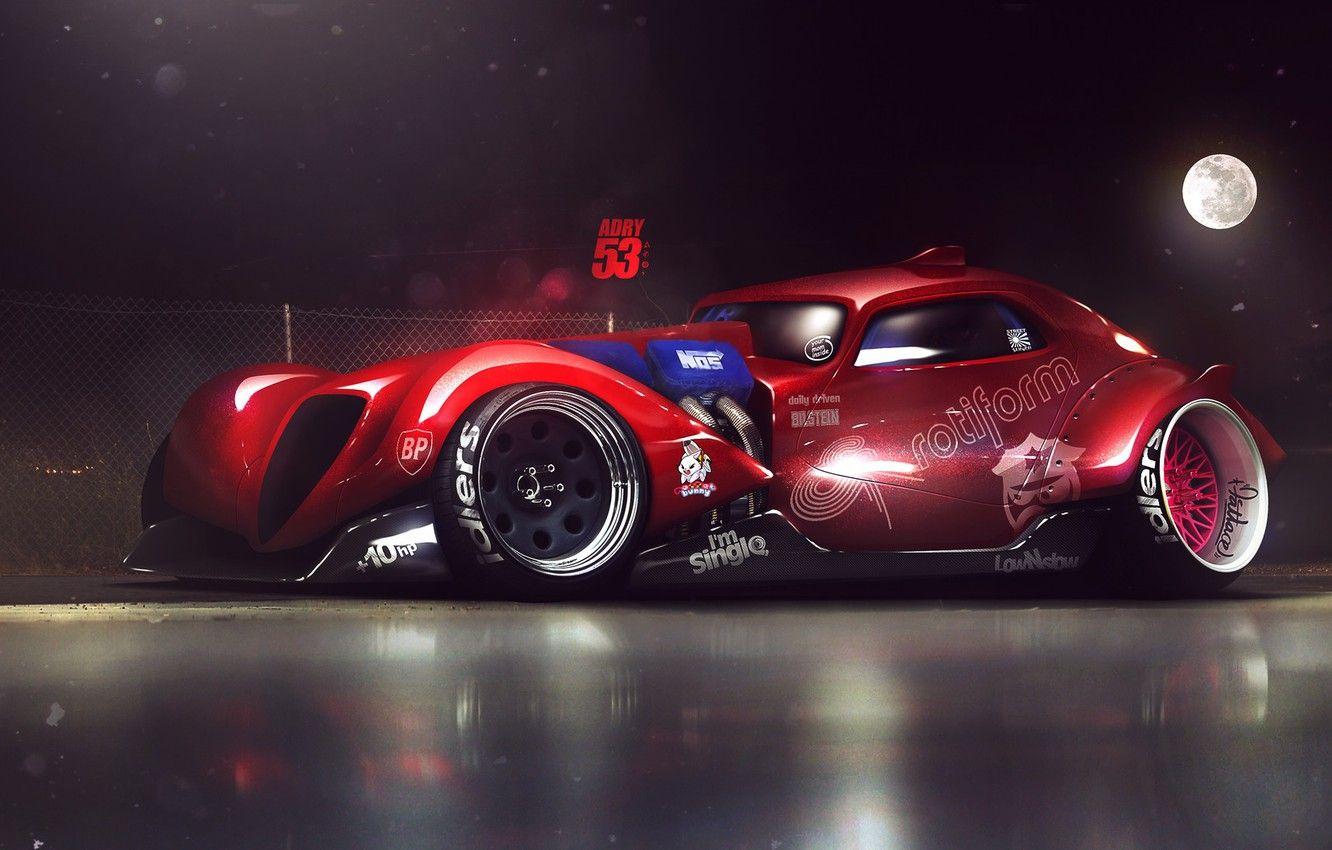 1332x850 Wallpaper Red, Auto, Night, The moon, Tuning, Bugatti, Moon