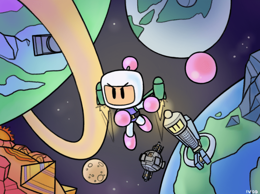 1083x806 bomberman hero!! (art by me)