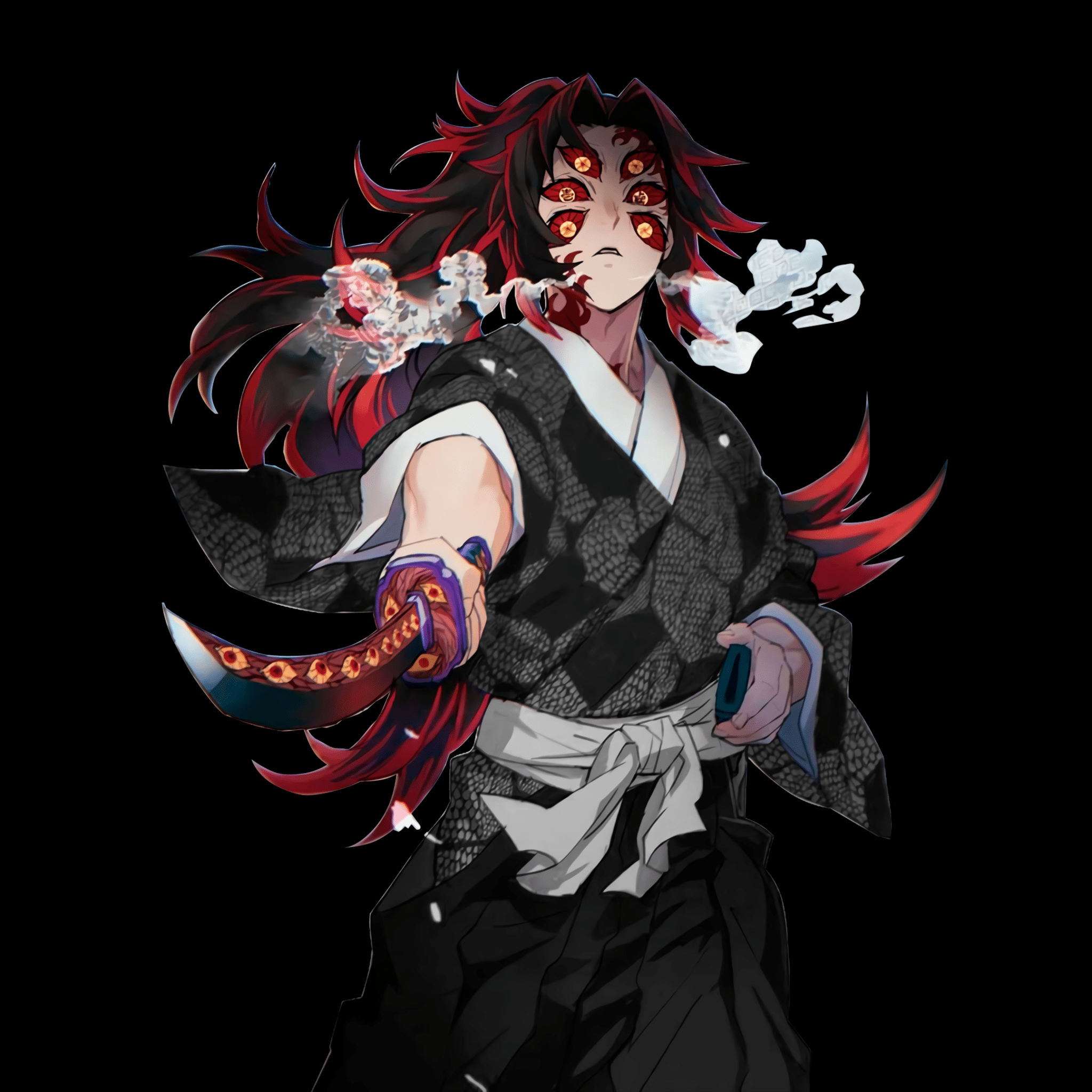 2048x2048 Kokushibo Wallpaper 4K, Black background
