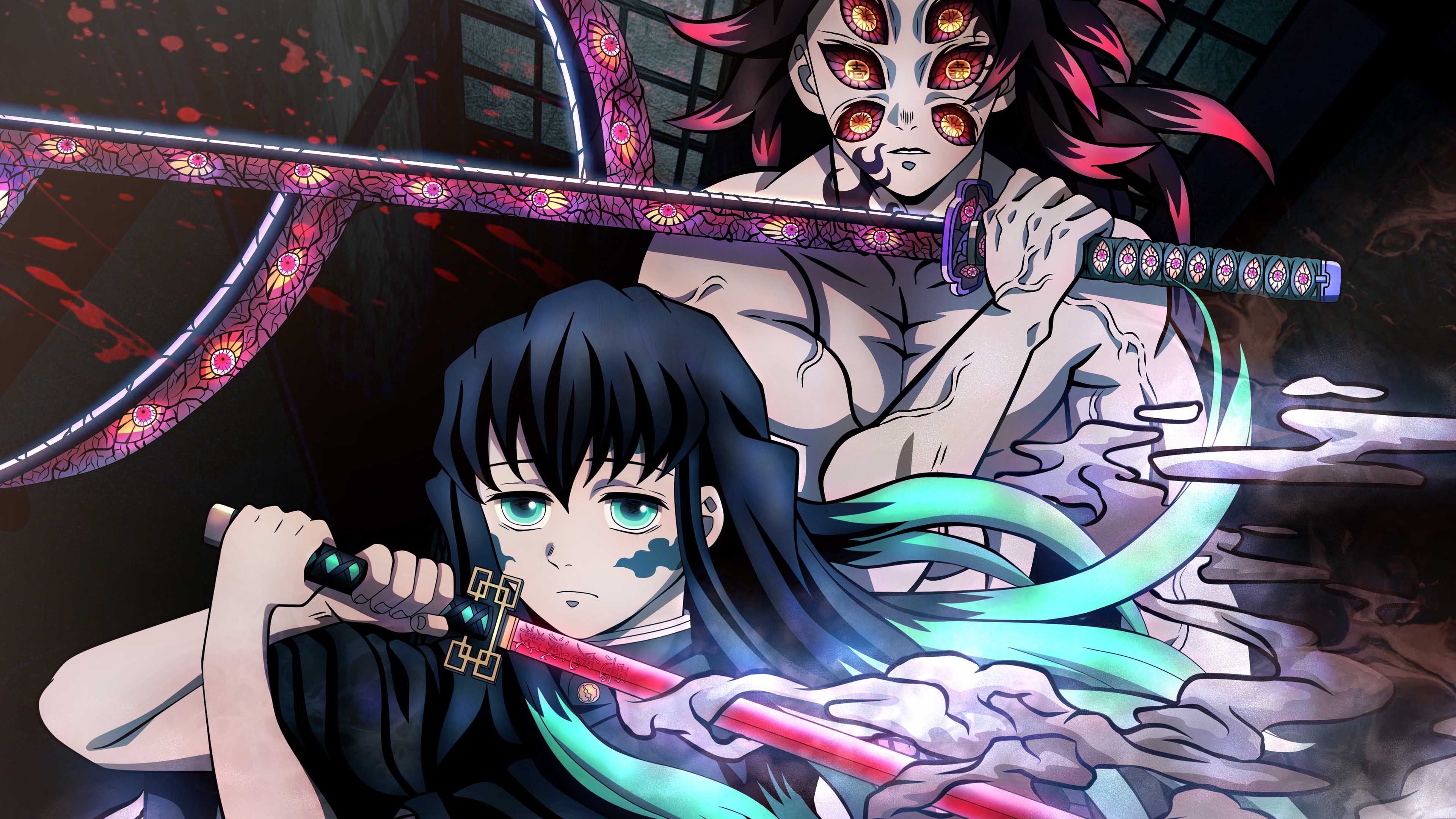 3840x2160 Kokushibo Muichiro Tokito Swords 4K HD