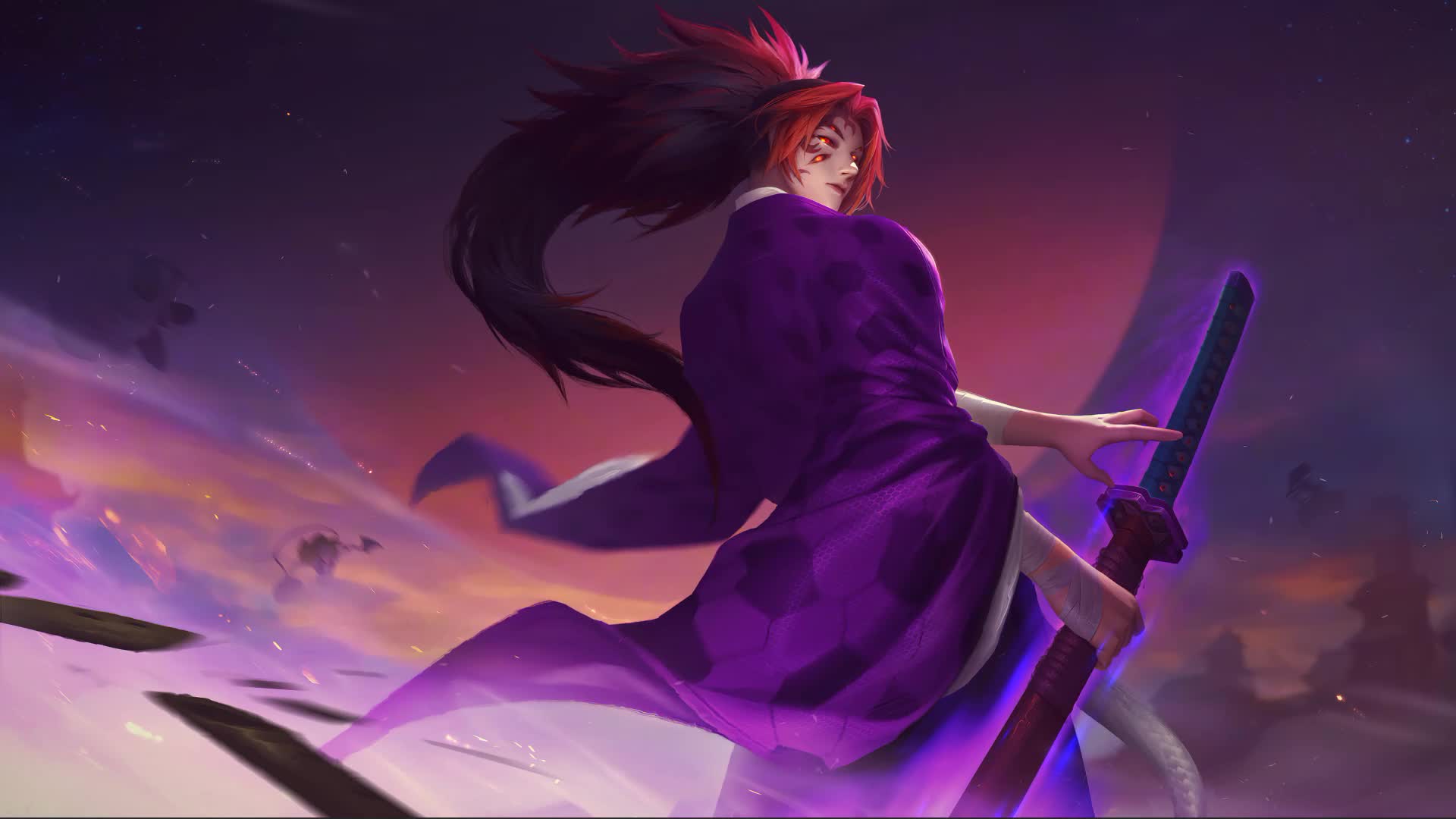 1920x1080 Demon Slayer Kokushibo Moon Breath Live