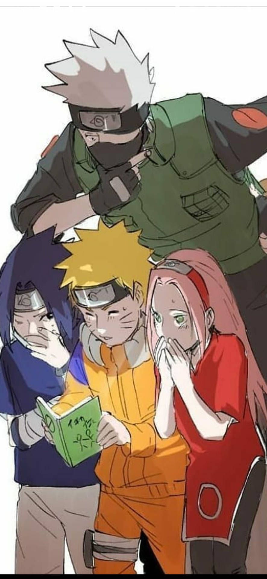 886x1920 Kakashi Peeping Team 7 Peeping Naruto