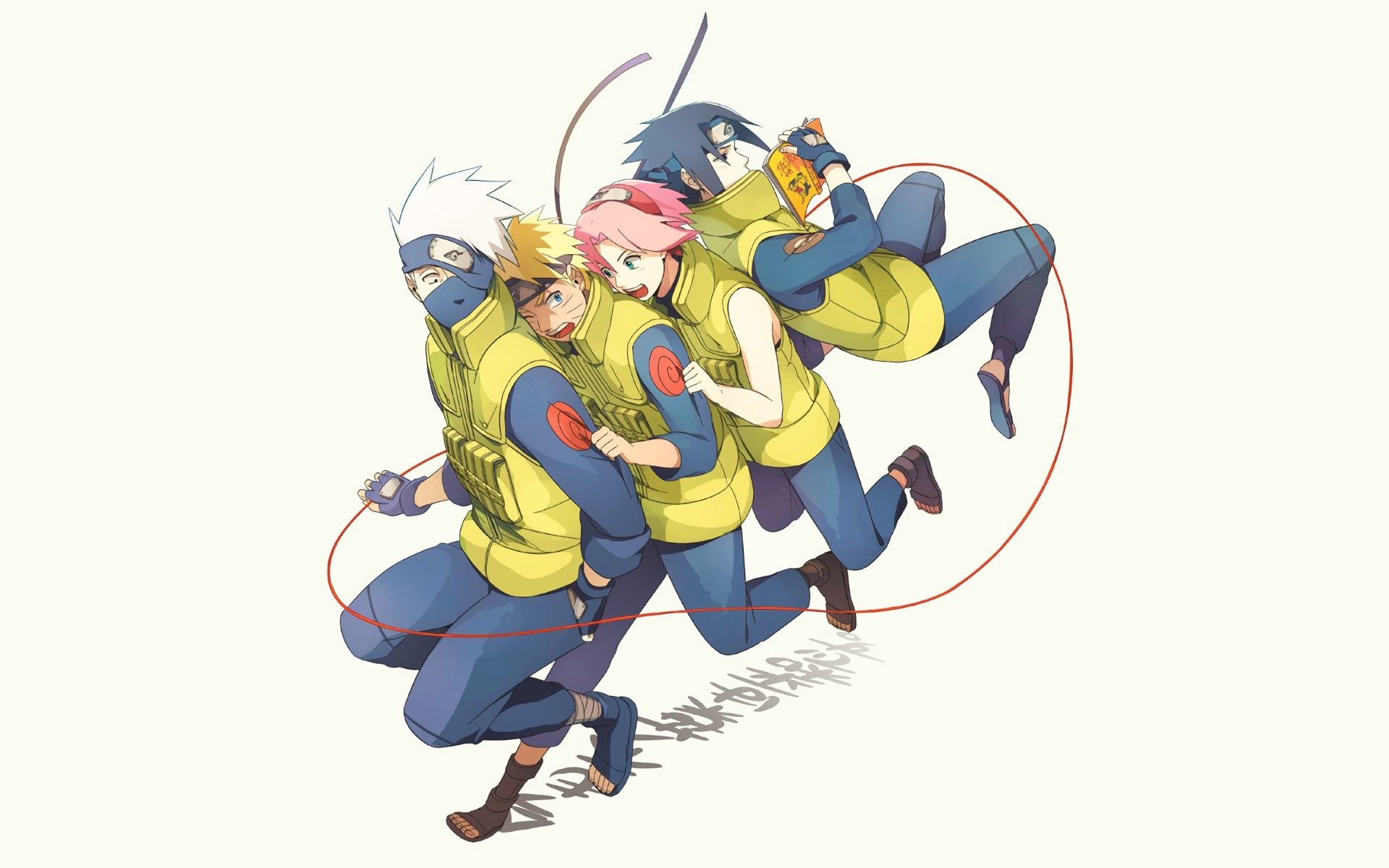 1920x1200 Wallpaper anime, Sakura, art, Sasuke
