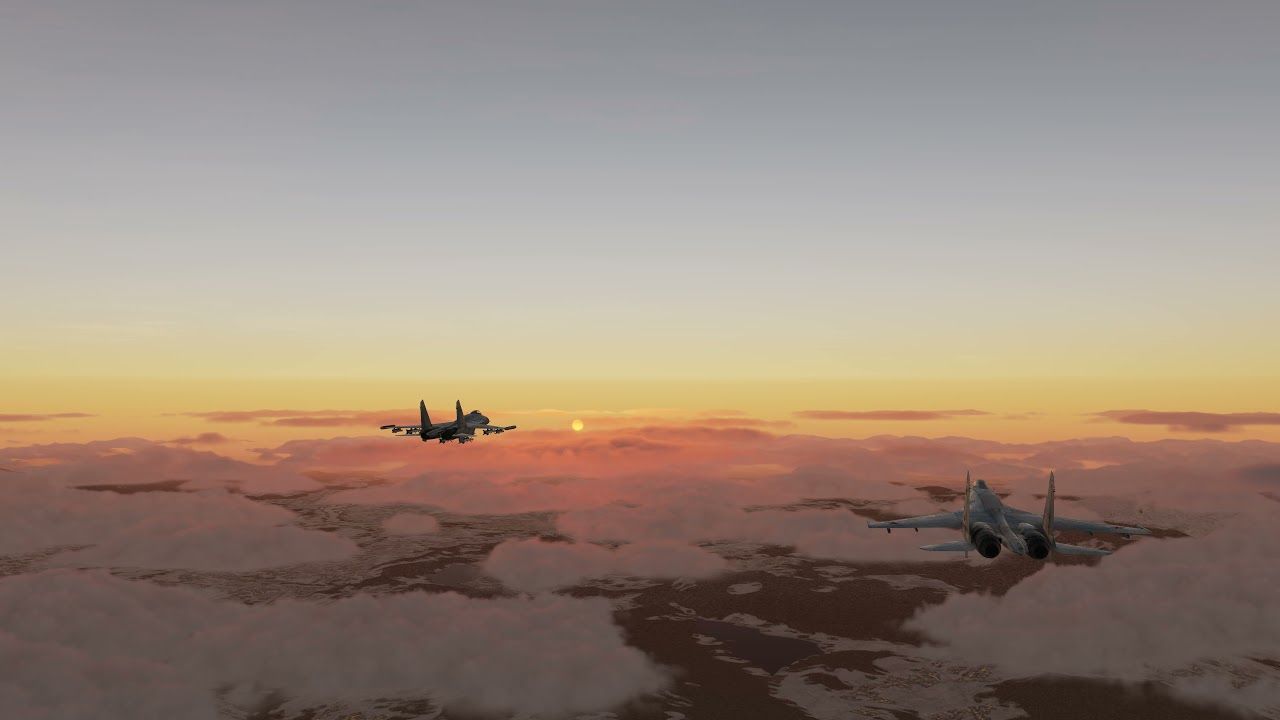 1280x720 DCS World Live Wallpaper. Su 27's At