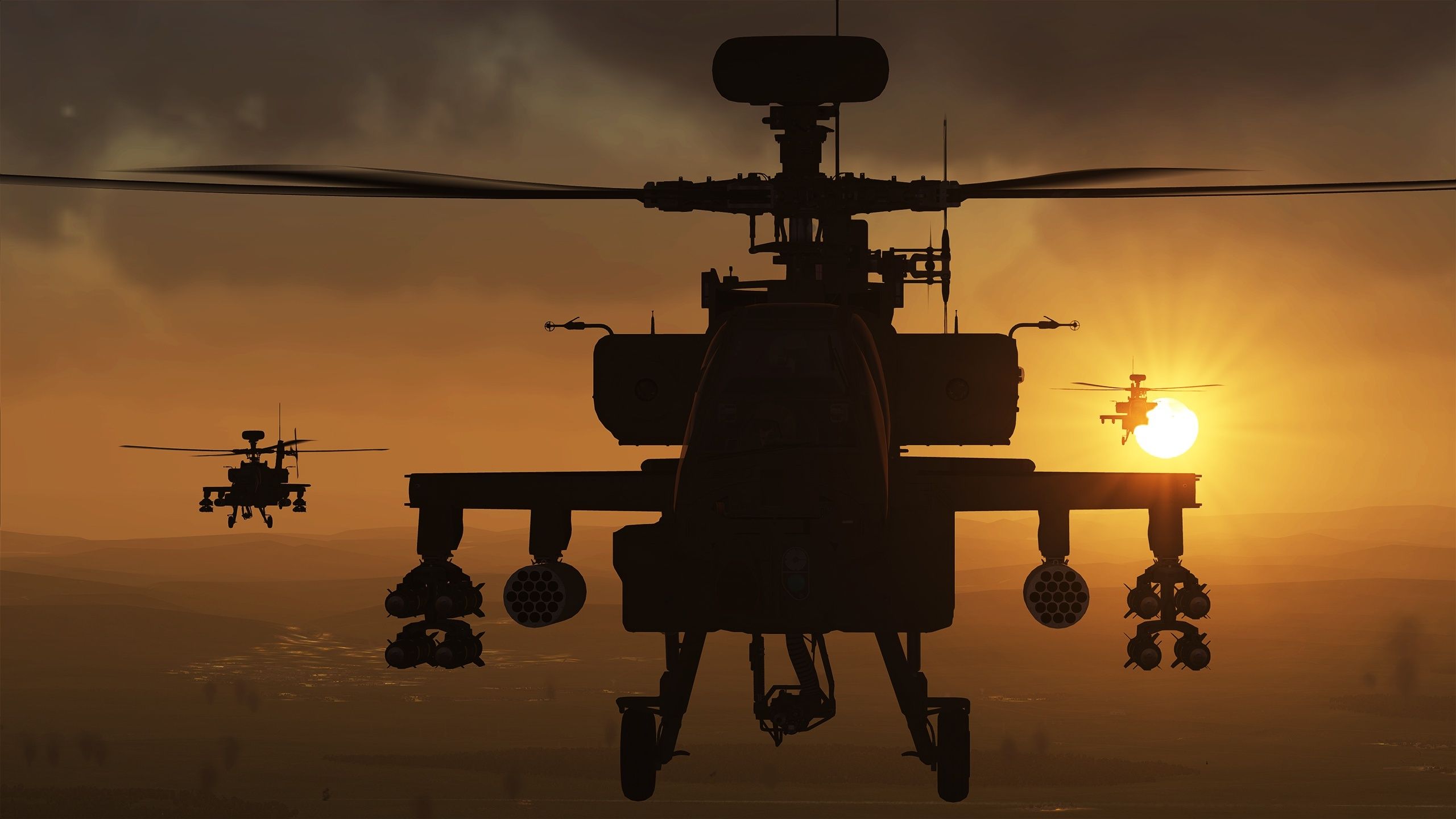 2560x1440 Wallpaper the game, helicopter, Apache