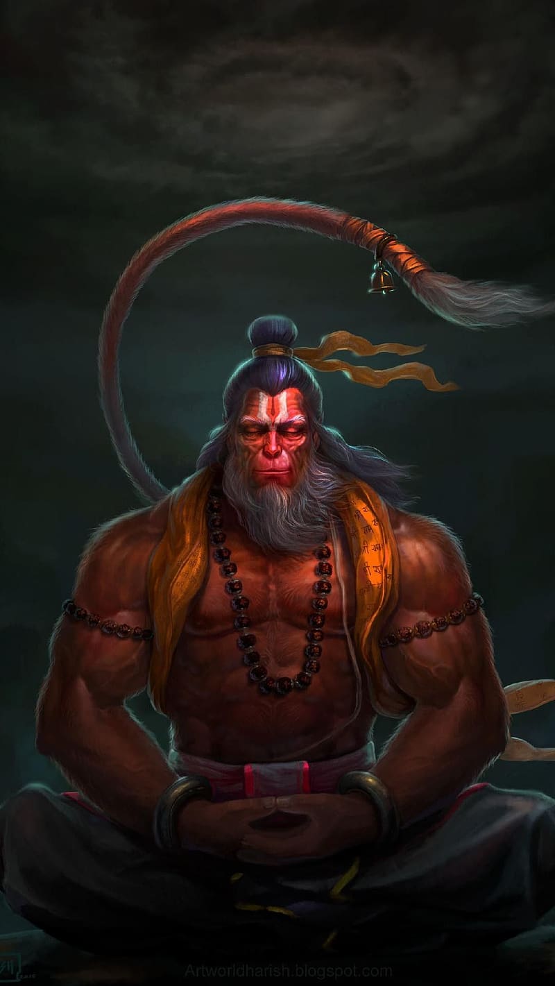 800x1421 Lord hanuman, lord hanuman ji, bajrangbali ji, hanuman ji, meditation hanuman ji, HD phone wallpaper