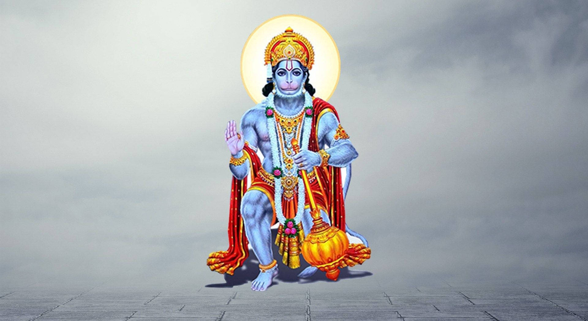 1920x1049 Download Hanuman Ji HD In Fog Wallpaper