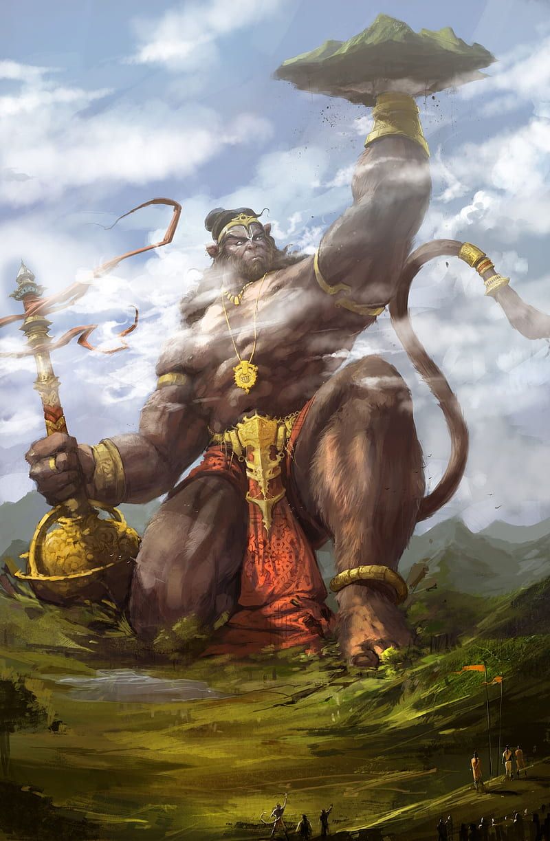 800x1223 HANUMAN, bajarangbali, hanuman art