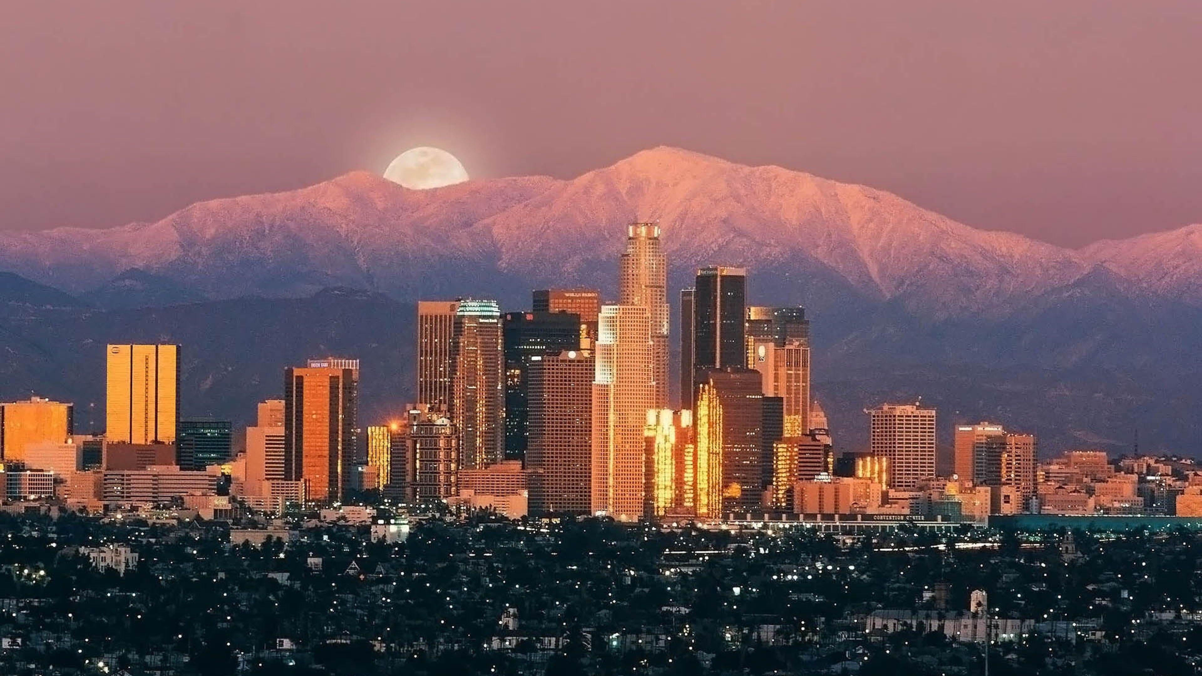 Download Los Angeles Daytime Skyline Wallpaper | Wallpapers.com