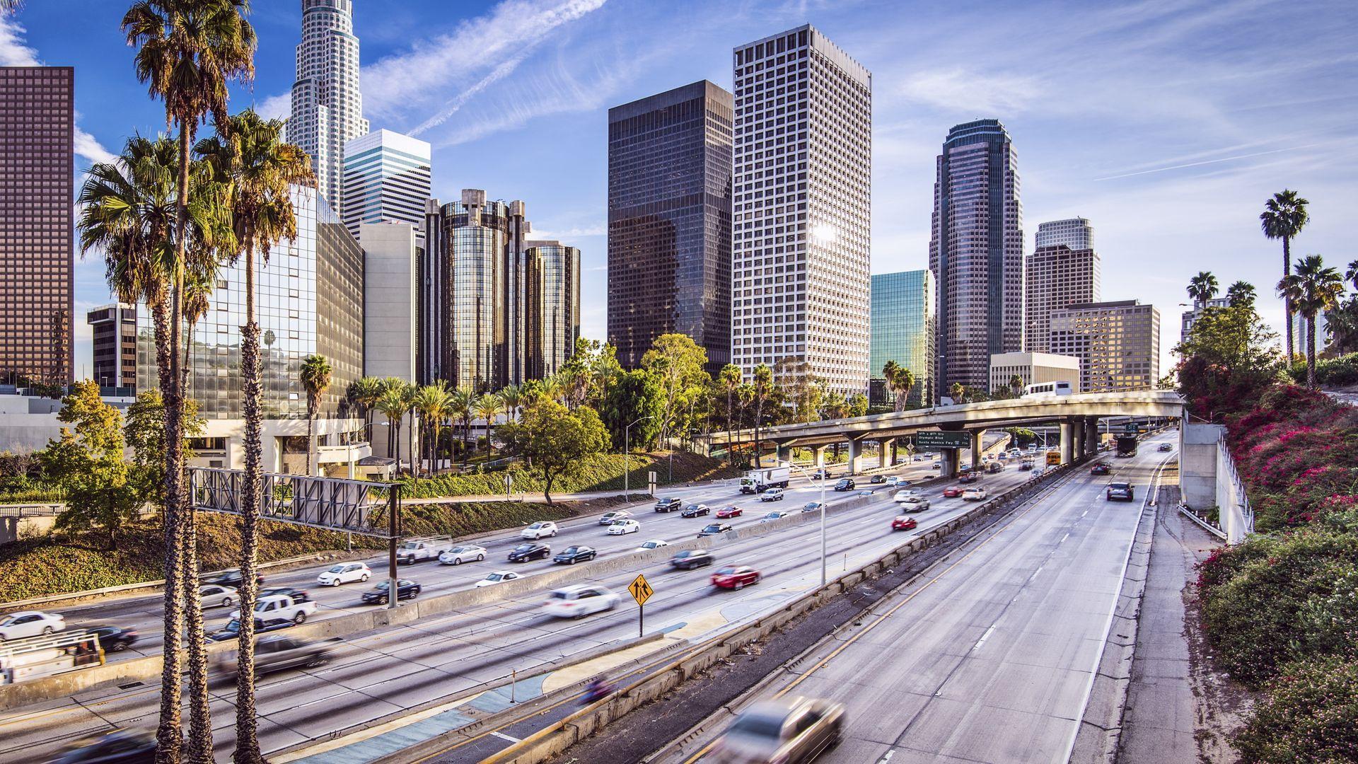 1920x1080 Los Angeles City Street Wallpaper