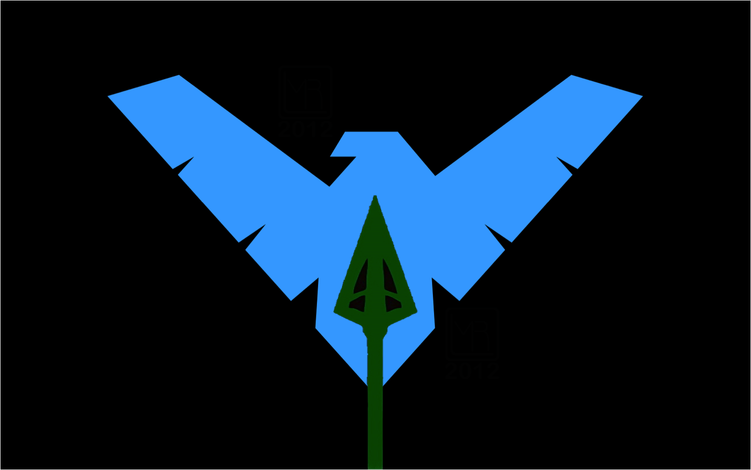 1502x939 My Attempt At A Nightwing Green Arrow Minimalistic Wallpaper