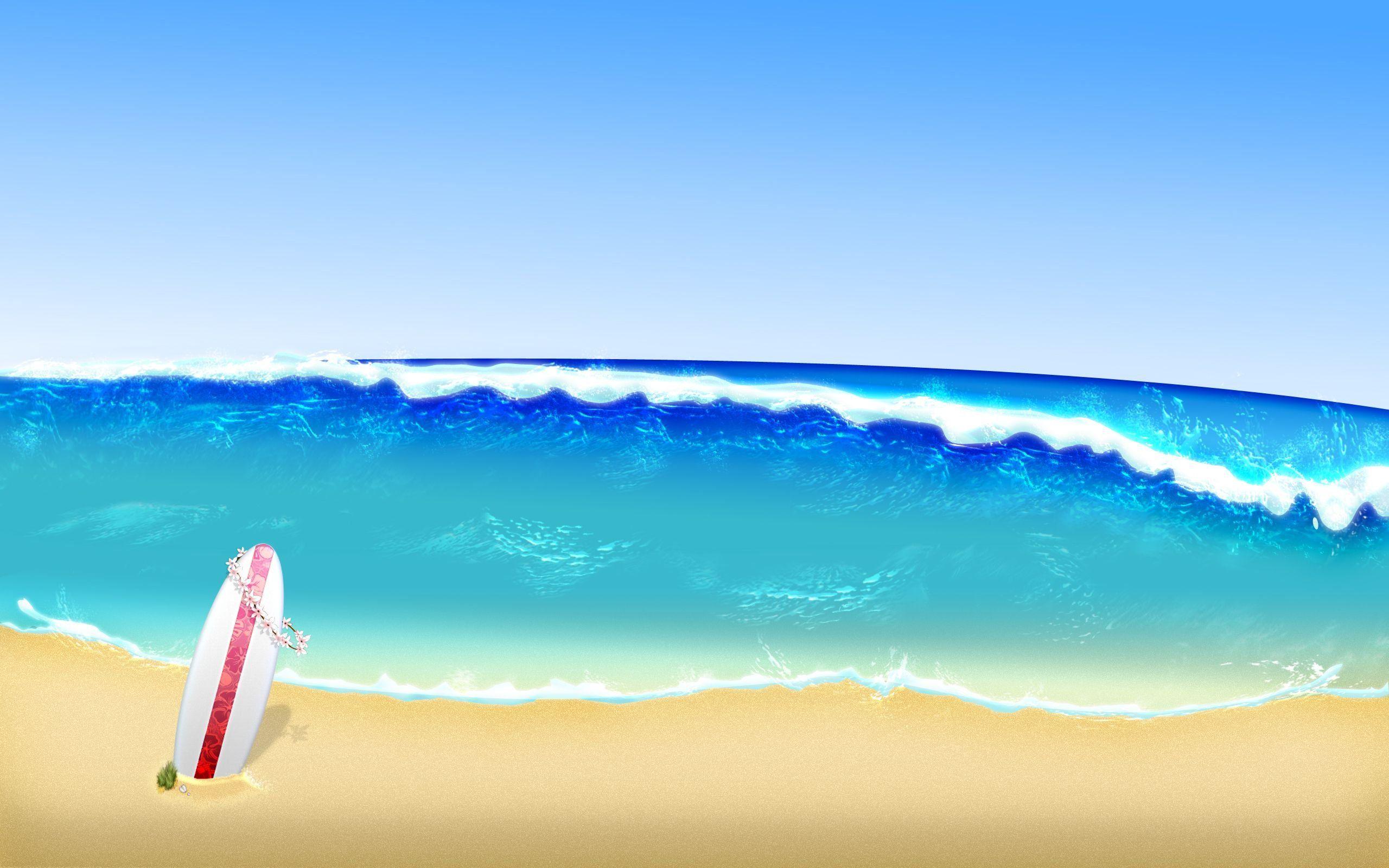 2560x1600 Animated Beach Waves hình nền