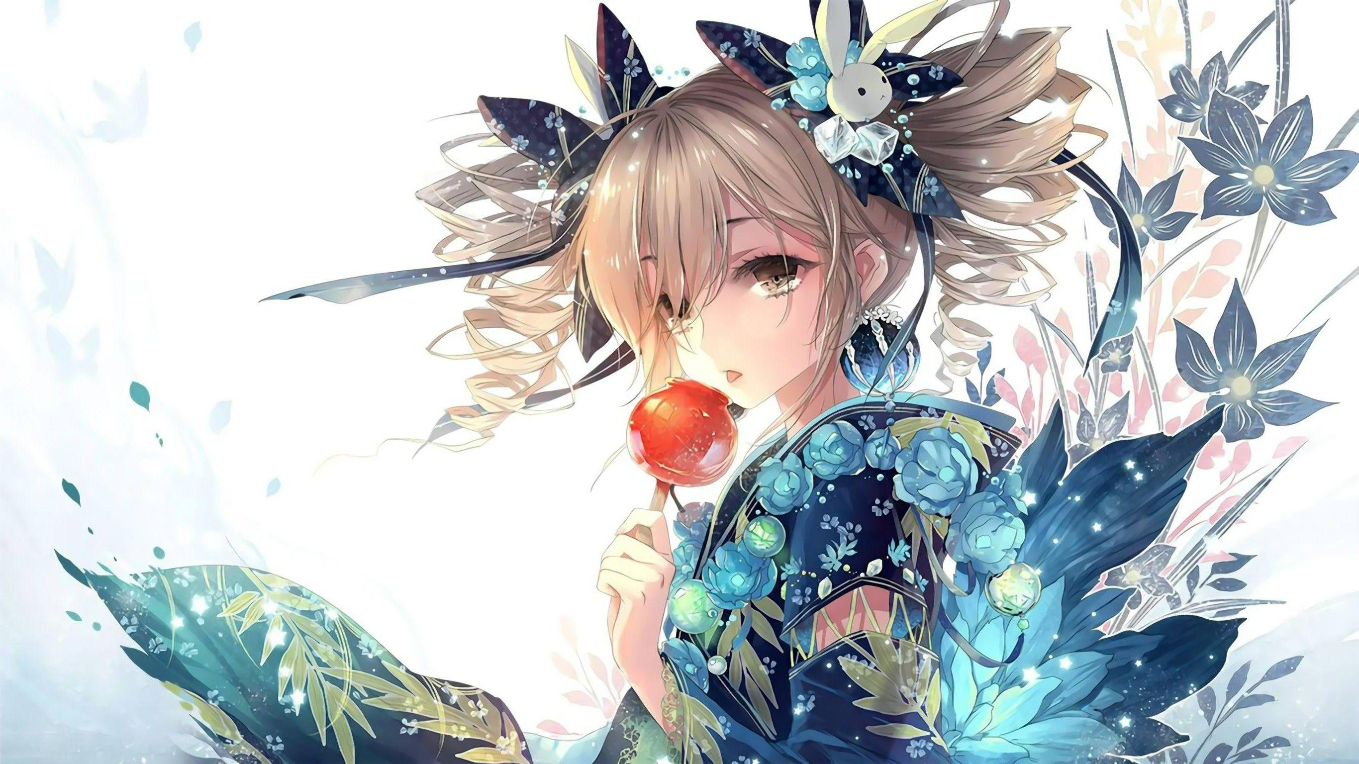 2732x1536 anime Girls, Anime, Original Characters, Kimono, Japanese Clothes