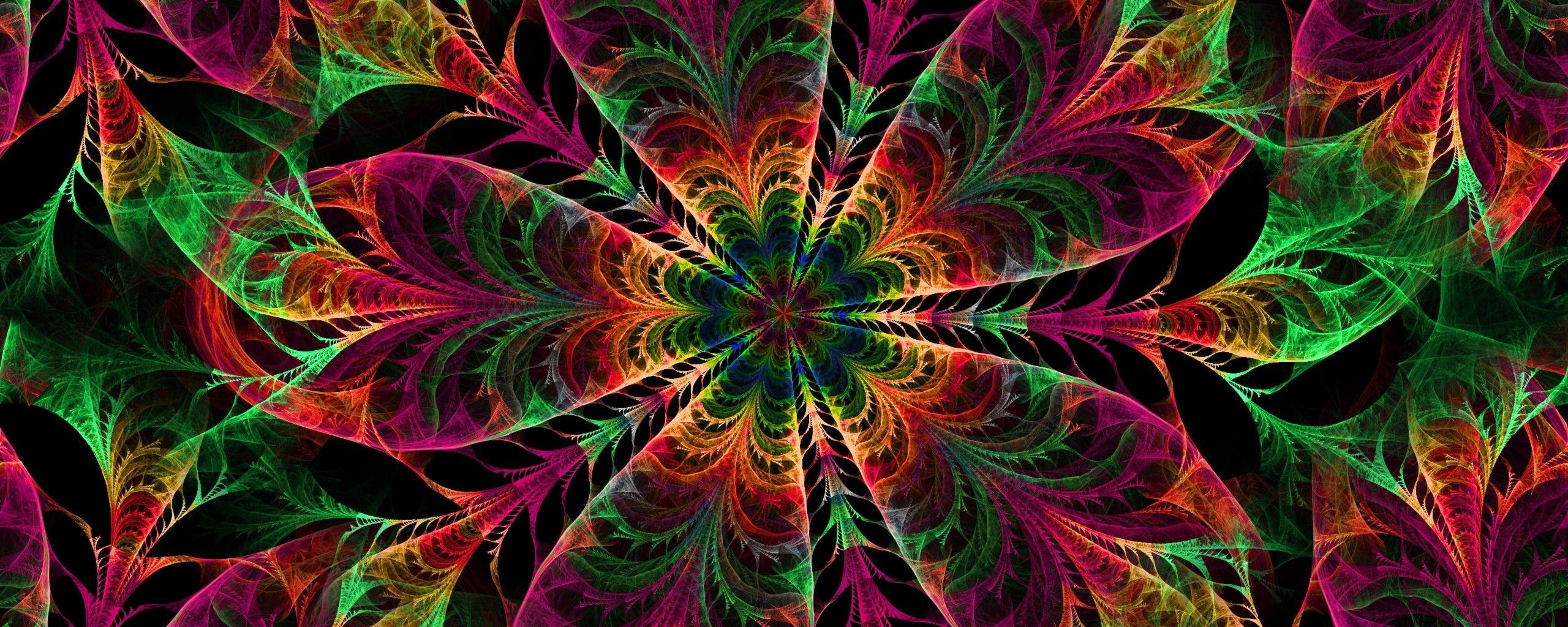 2560x1024 Download Kaleidoscope, Patterns, Colors Wallpaper