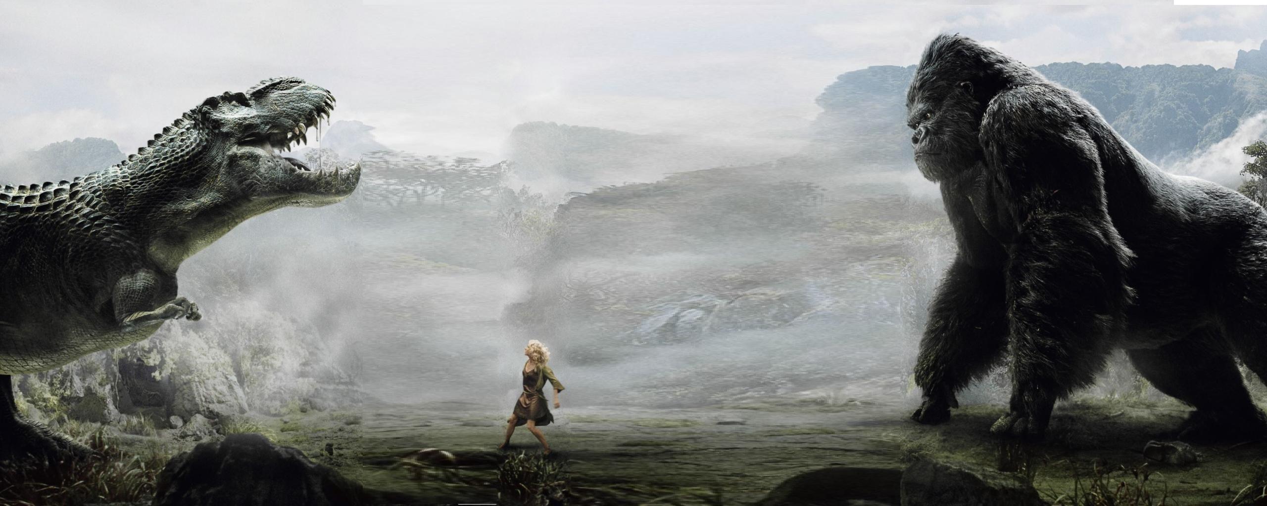 2560x1024 king kong naomi watts tyrannosaurus rex 2560x1024 wallpaper