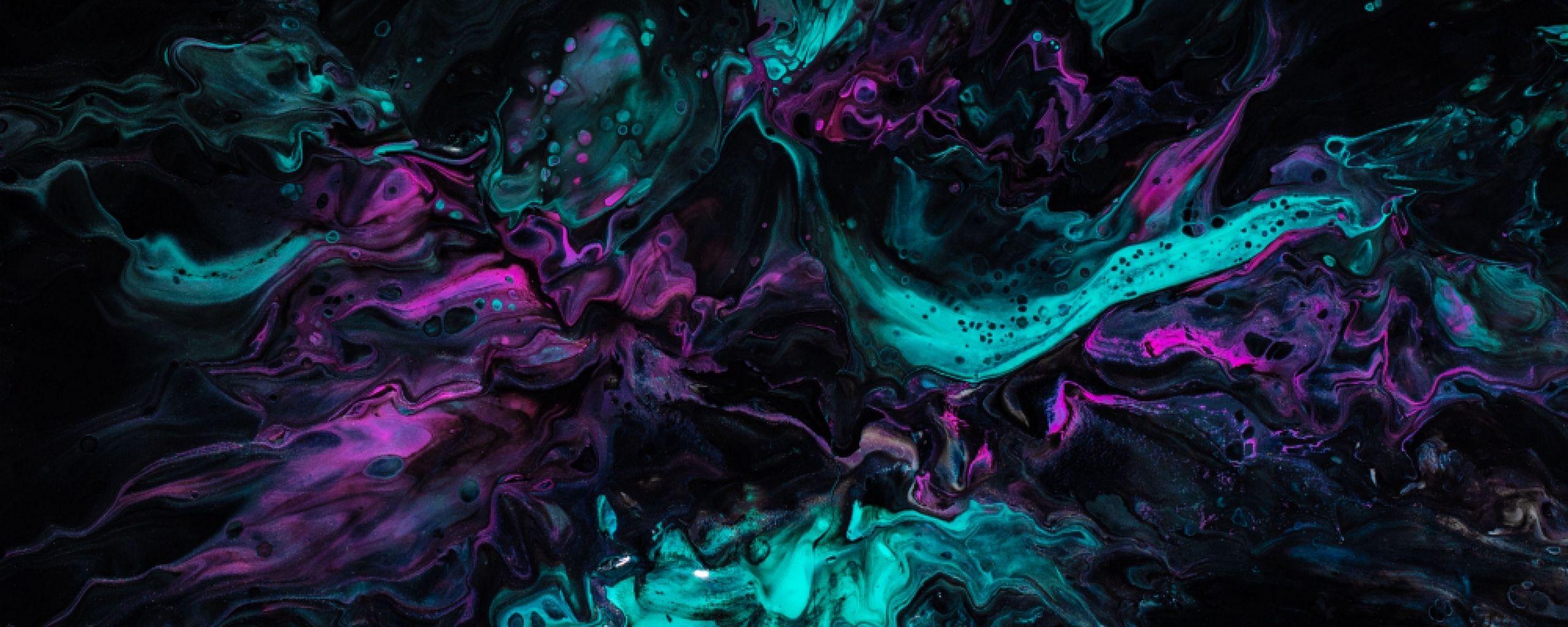 2560x1024 Download wallpaper 2560x1024 paint, stains, mixing, liquid