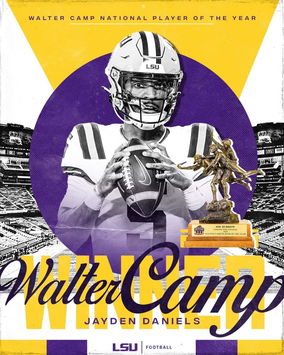 1080x1350 Download Jayden Daniels Walter Camp Award Promotional Graphic Wallpaper